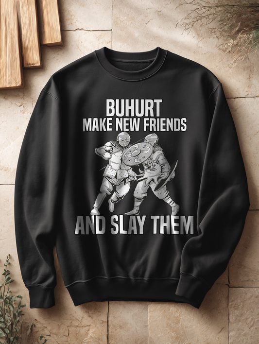 Make New Friends - Frauen Bio Buhurt Oversized Sweatshirt