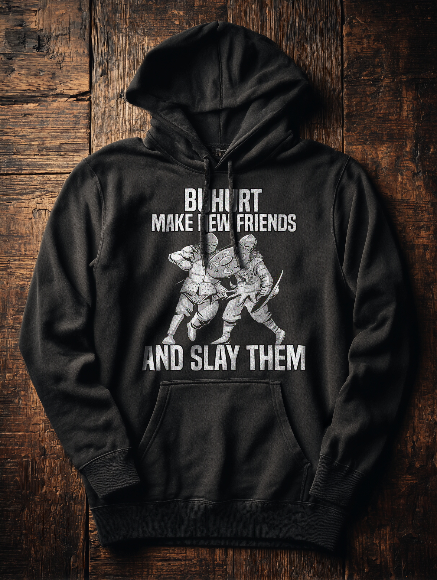 Buhurt Make Friends | Dark Humor Edition |  Bouhourt Damen Hoodie