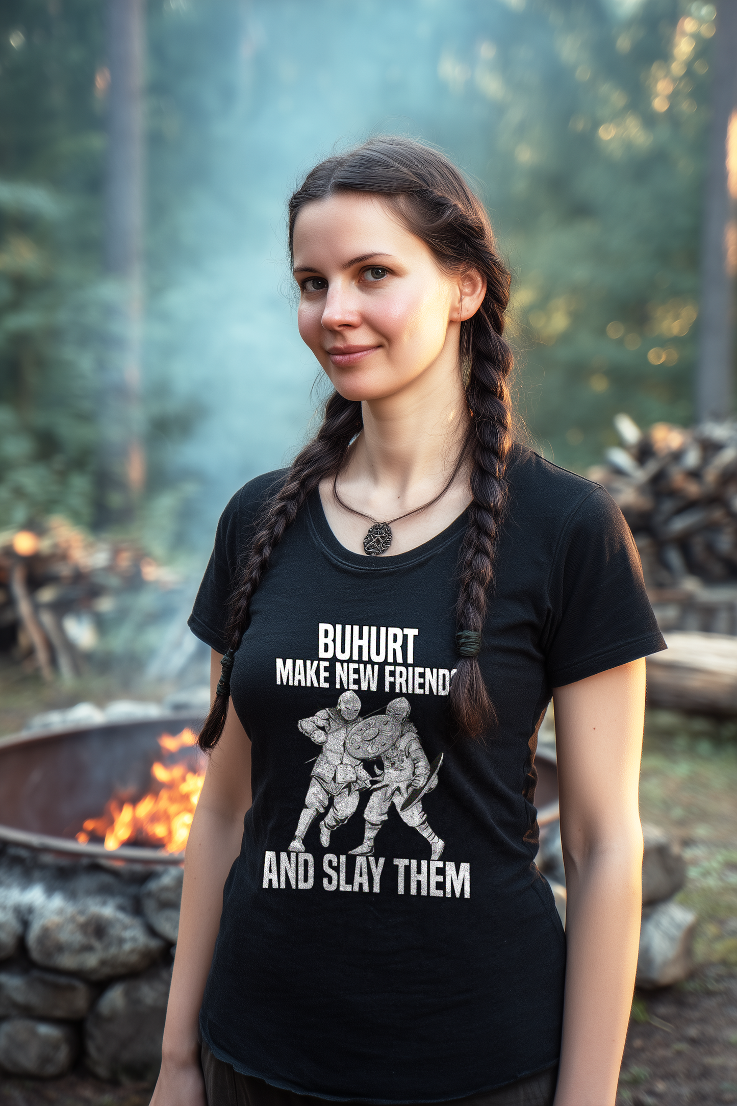 Buhurt Damen Lightweight T-Shirt Make New Friends and Slay Them