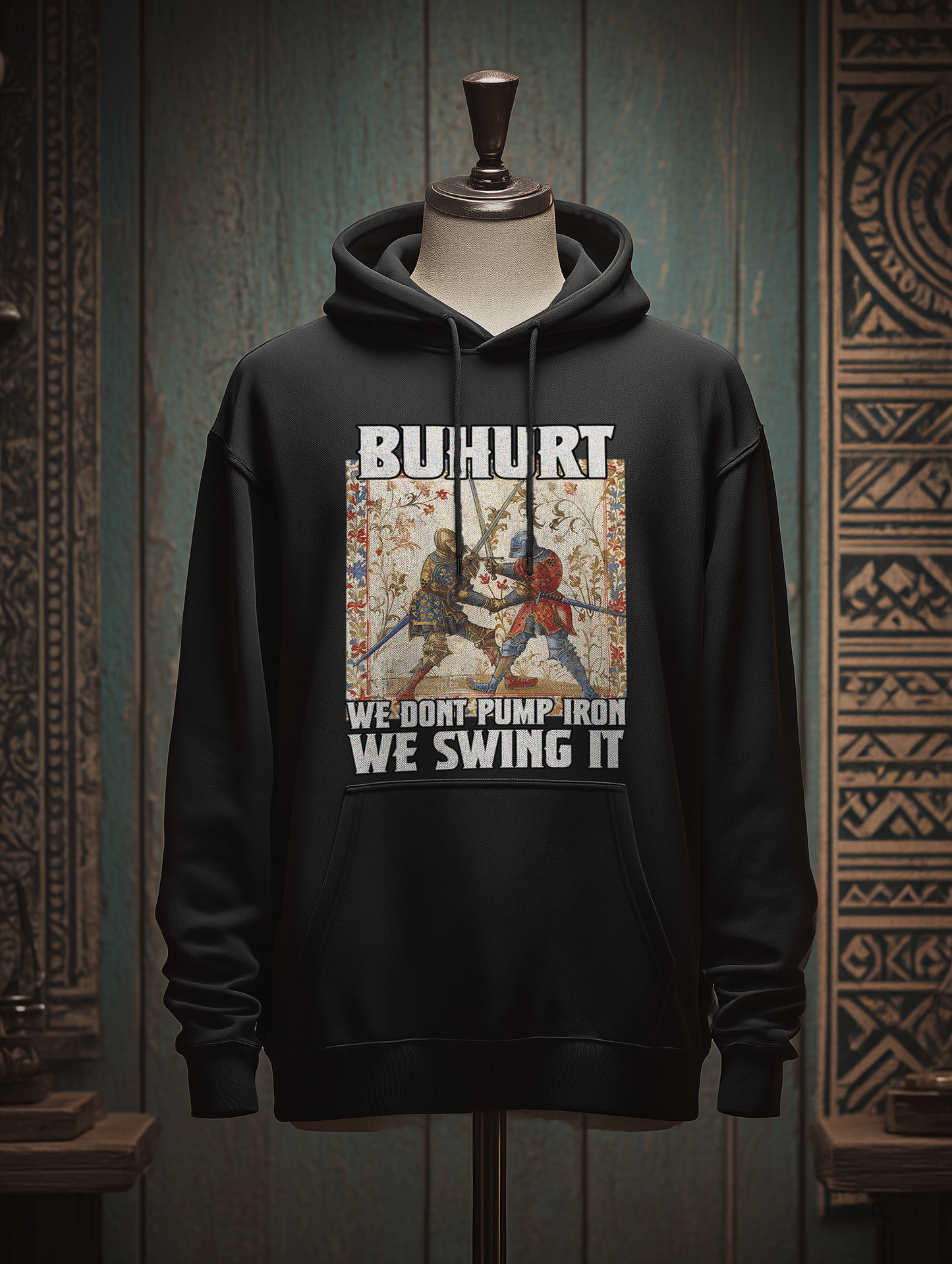 Buhurt Herren Hoodie | Buhurt „We swing it“ | Bouhourt Männer Hoodie