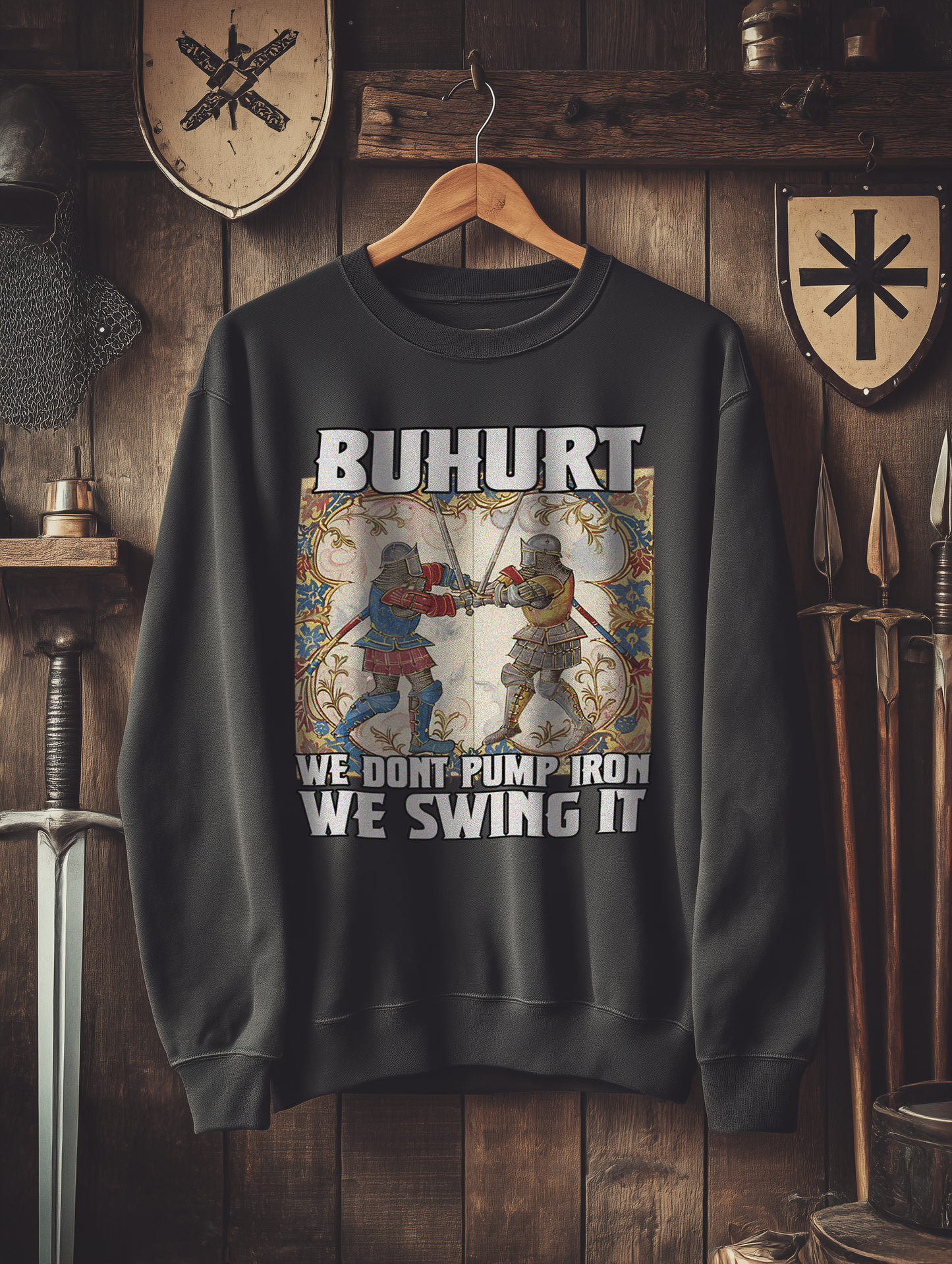 Buhurt Premium Herren Sweatshirt | Buhurt „We swing it“ | Bouhourt Männer Pullover