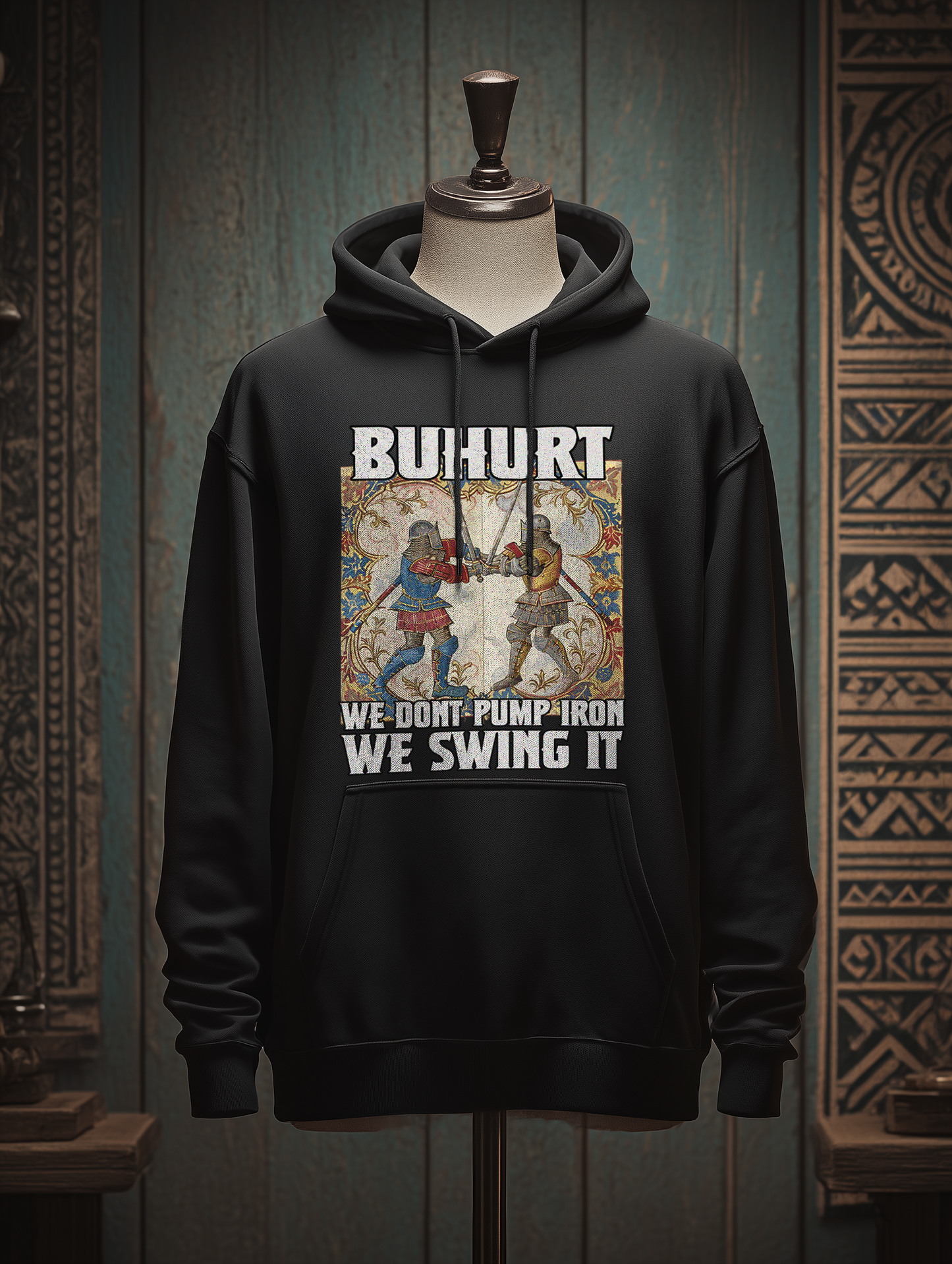 Buhurt Bio Herren Hoodie | Buhurt „We swing it“ | Bouhourt Stundenbuch Hoodie
