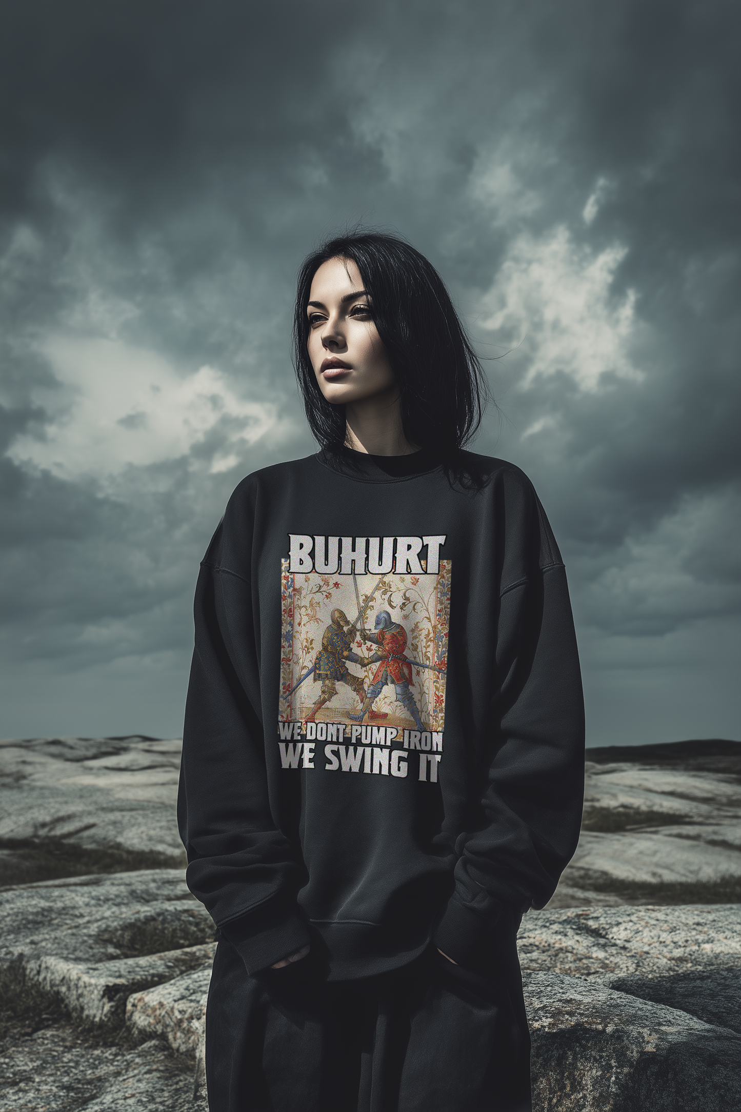 Buhurt Oversized Damen Pullover | Buhurt „We swing it“ | Oversized Sweatshirt