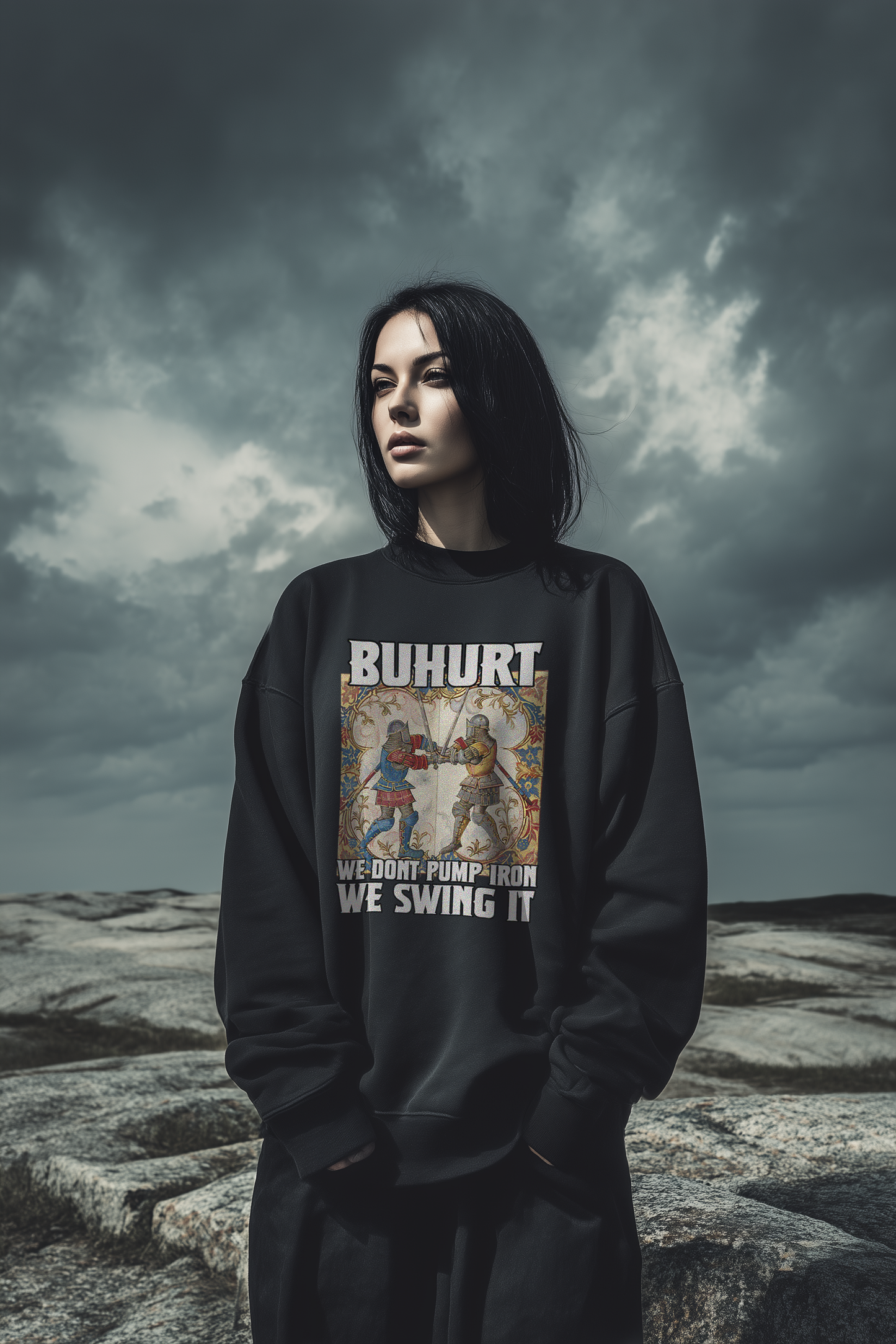 Buhurt Bio Oversized Damen Pullover | Buhurt „We swing it“ | Bouhourt Oversized Sweatshirt