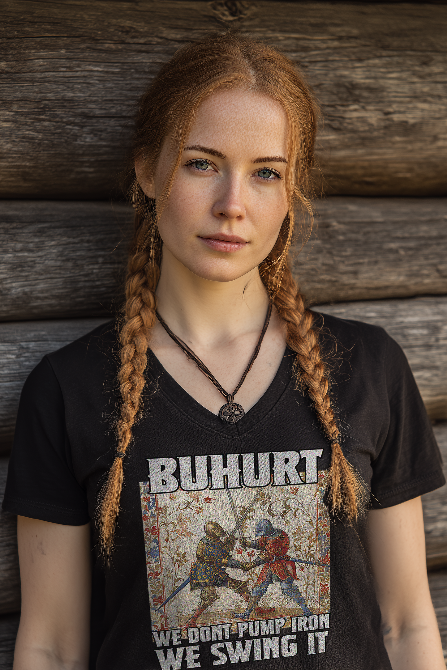We don’t pump iron – we swing it | Damen Bio V-Neck T-Shirt