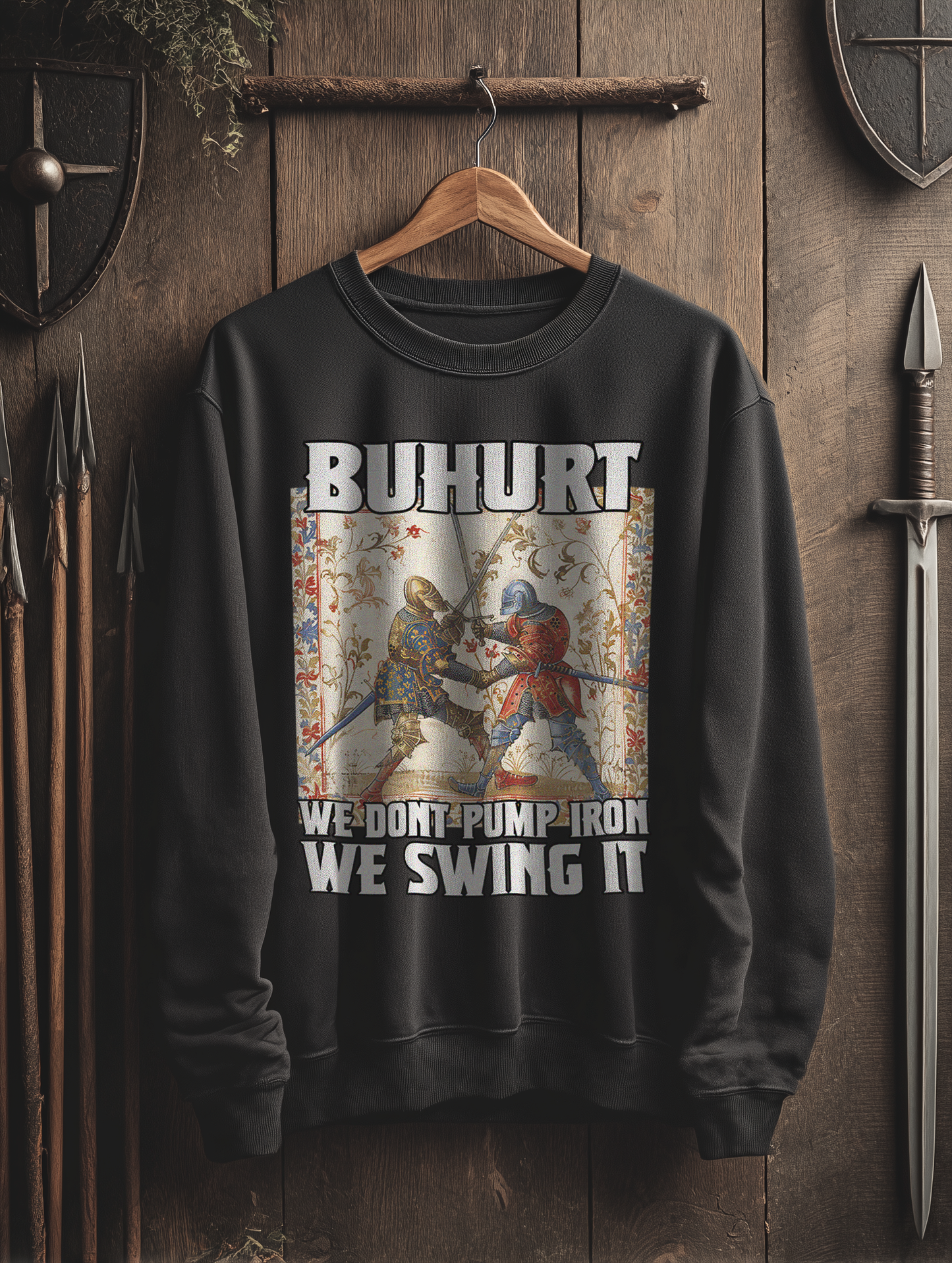 Buhurt Premium Herren Pullover | Buhurt „We swing it“ | Herren Sweatshirt