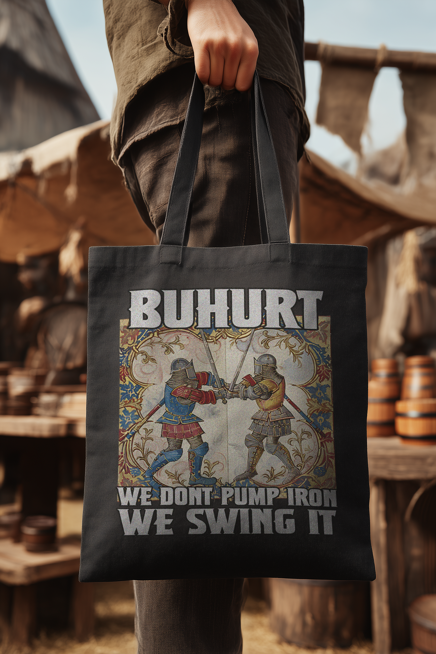 Buhurt Stundenbuch – We Swing It - Bio Stoffbeutel