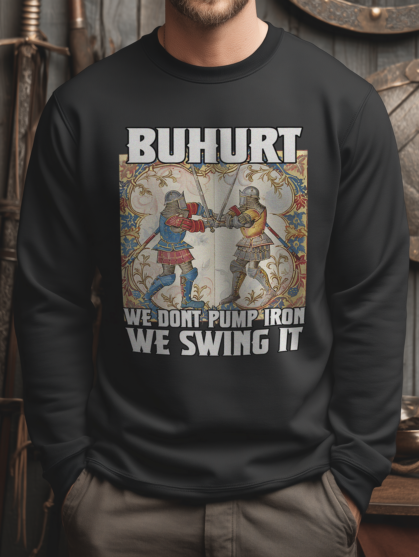 Buhurt Premium Herren Sweatshirt | Buhurt „We swing it“ | Bouhourt Männer Pullover