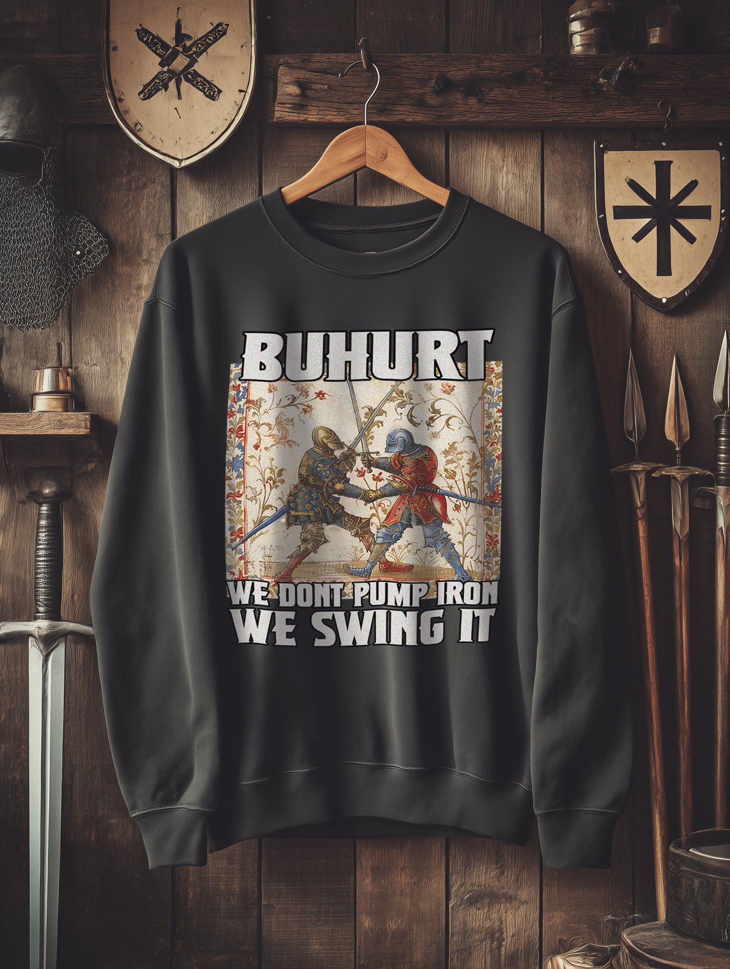 Buhurt Premium Herren Pullover | Buhurt „We swing it“ | Herren Sweatshirt