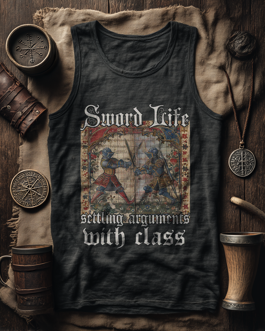 Sword Life – Settling Arguments with Class | Herren Bio Tank Top