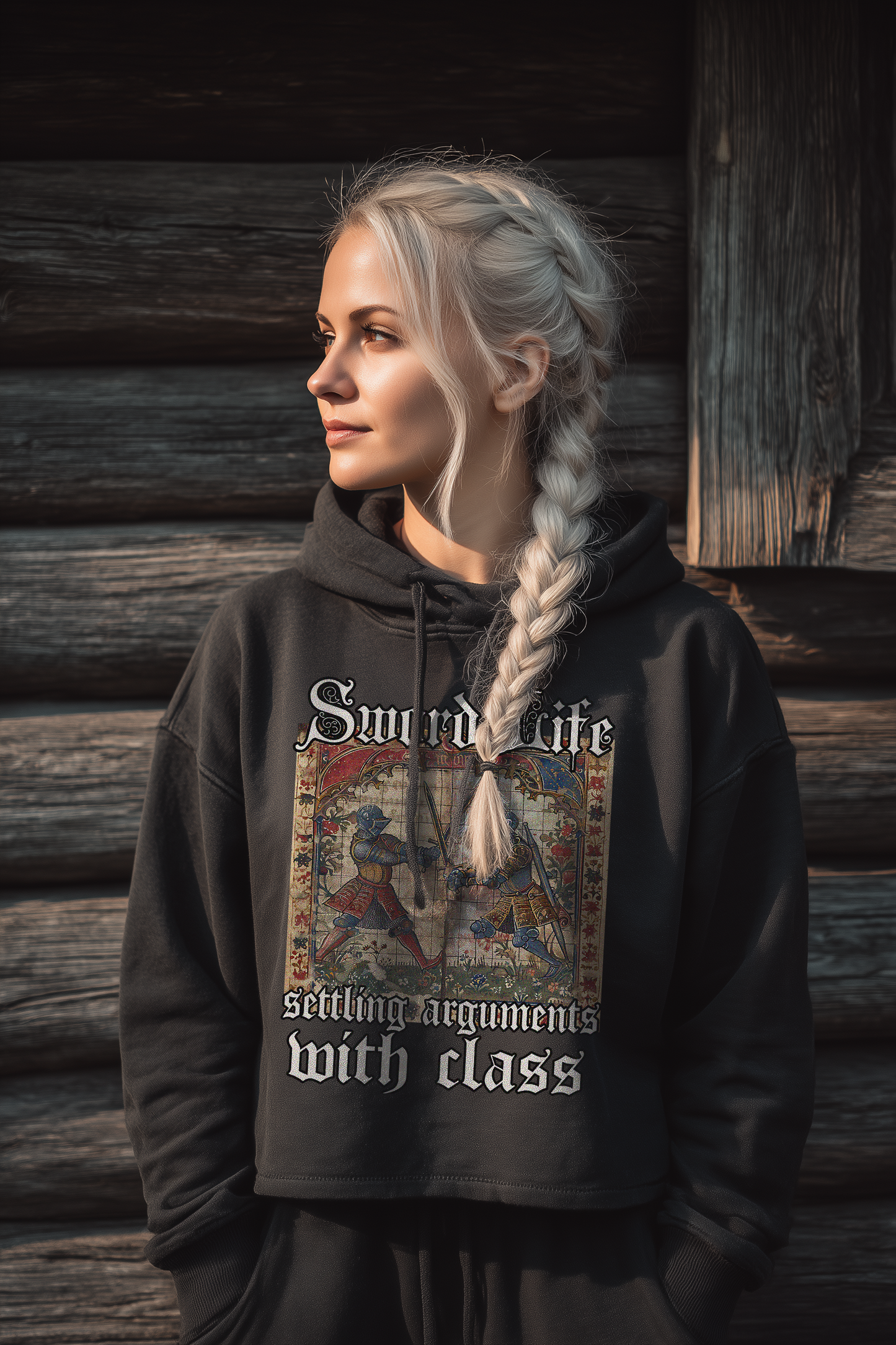 Sword Life Ritter Damen Hoodie | Frauen Bio Boxcut Hoodie