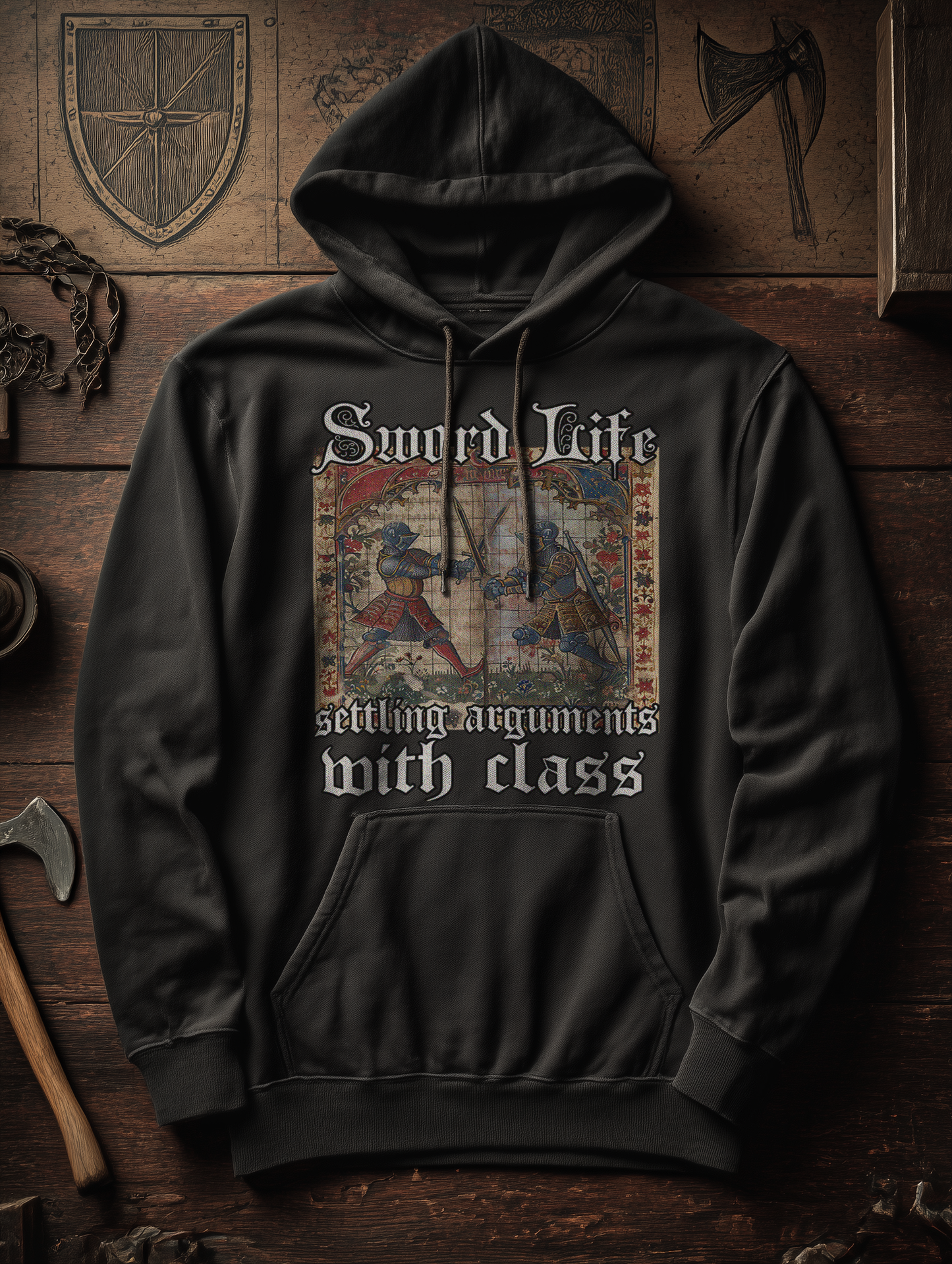 Buhurt Herren Hoodie | Sword Life Stundenbuch |  Bouhourt Männer Hoodie
