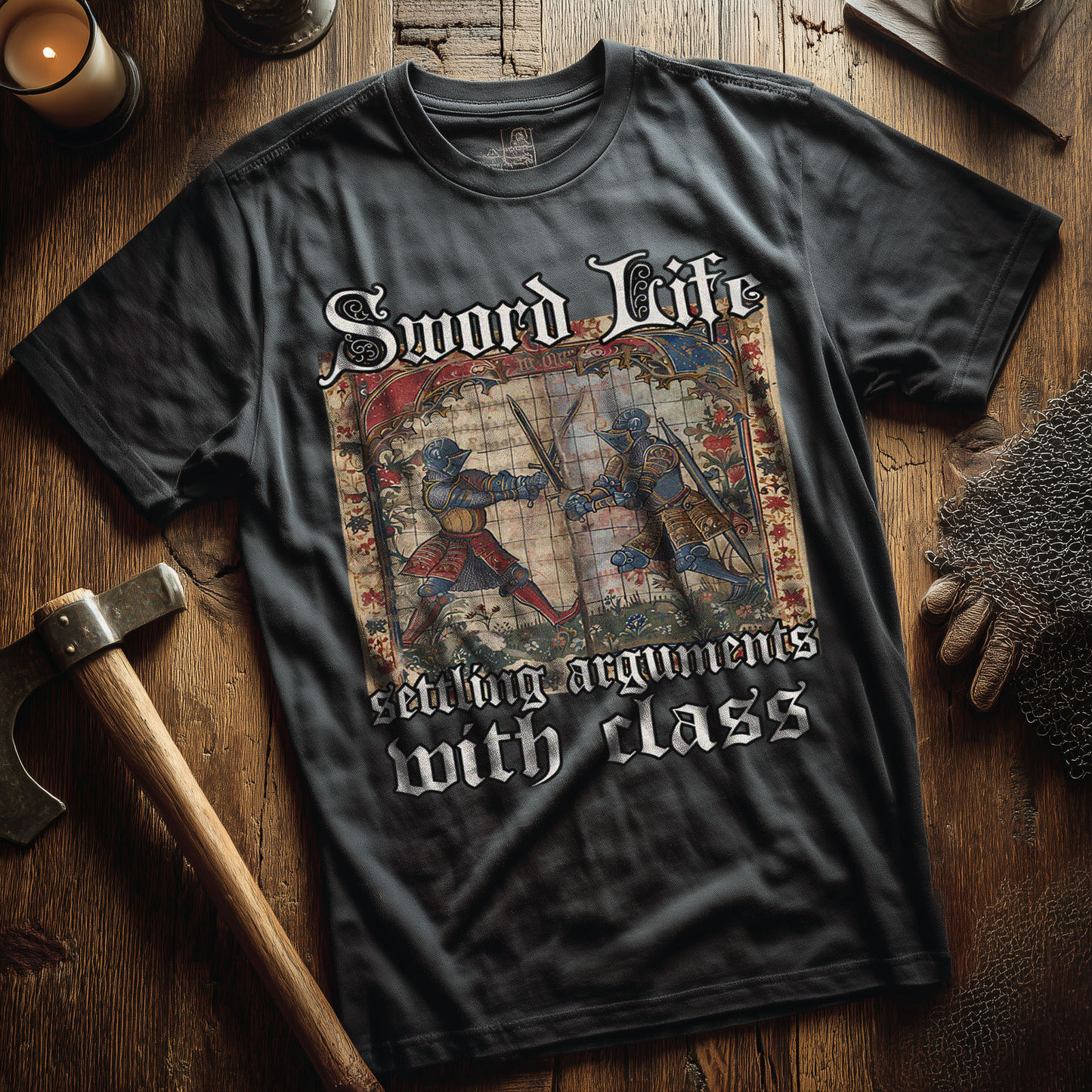Buhurt Herren Premium T-Shirt | Sword Life Stundenbuch | Bouhourt Herren Shirt