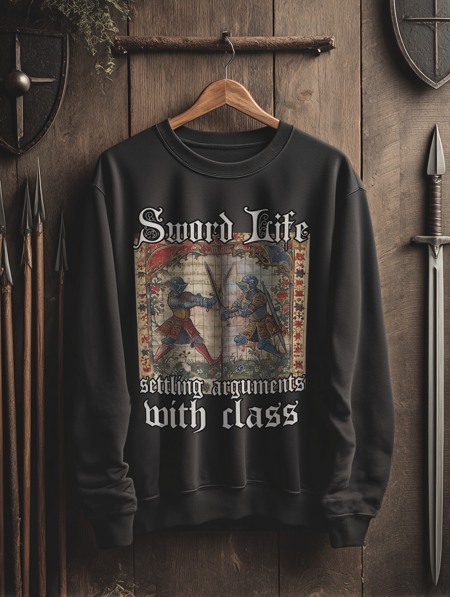 Buhurt Herren Premium Sweatshirt | Sword Life Stundenbuch | Bouhourt Männer Pullover