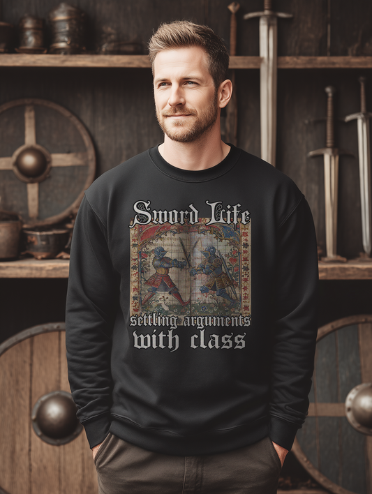 Buhurt Herren Premium Sweatshirt | Sword Life Stundenbuch | Bouhourt Männer Pullover
