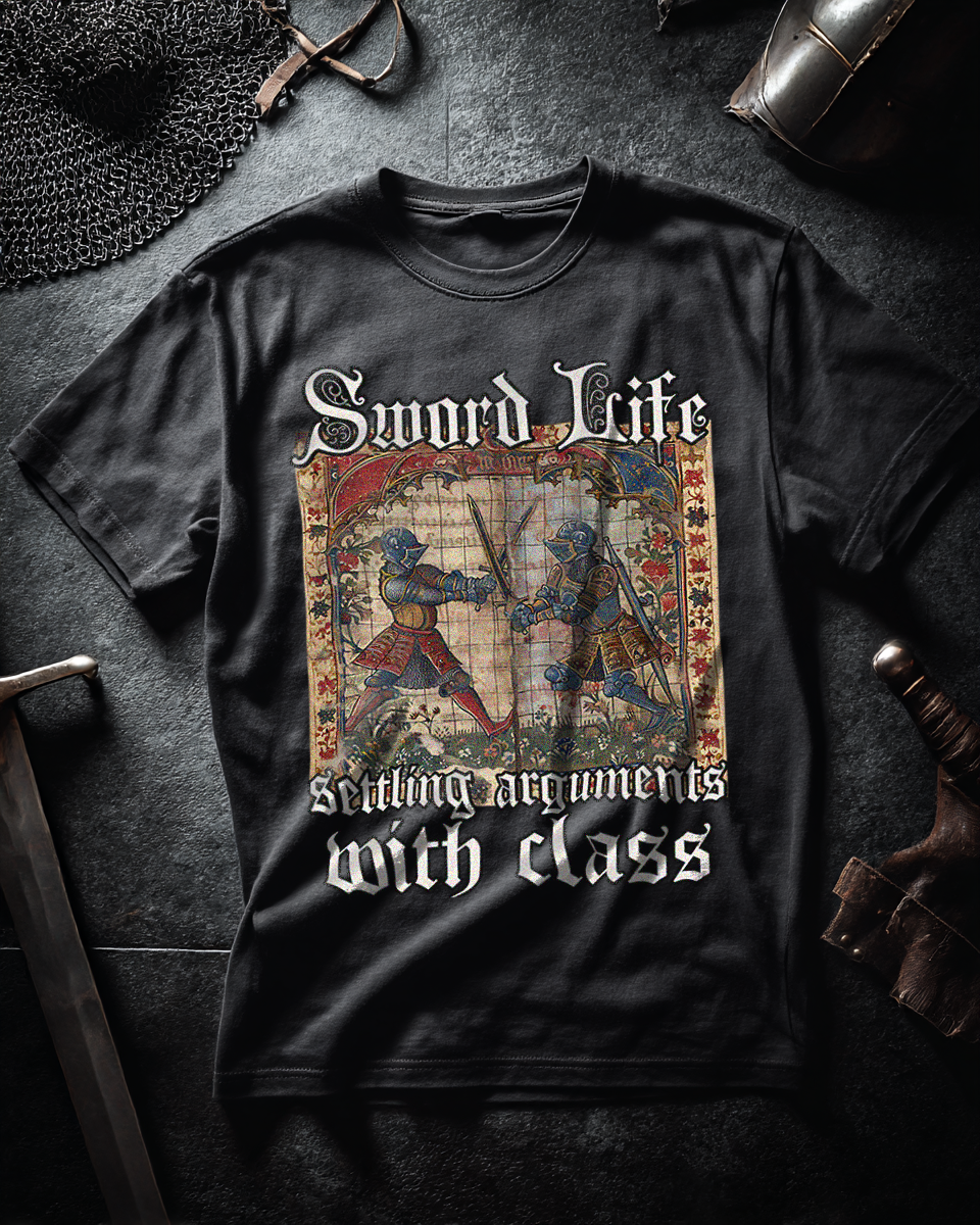 Buhurt Herren Premium T-Shirt | Sword Life Stundenbuch | Bouhourt Herren Shirt