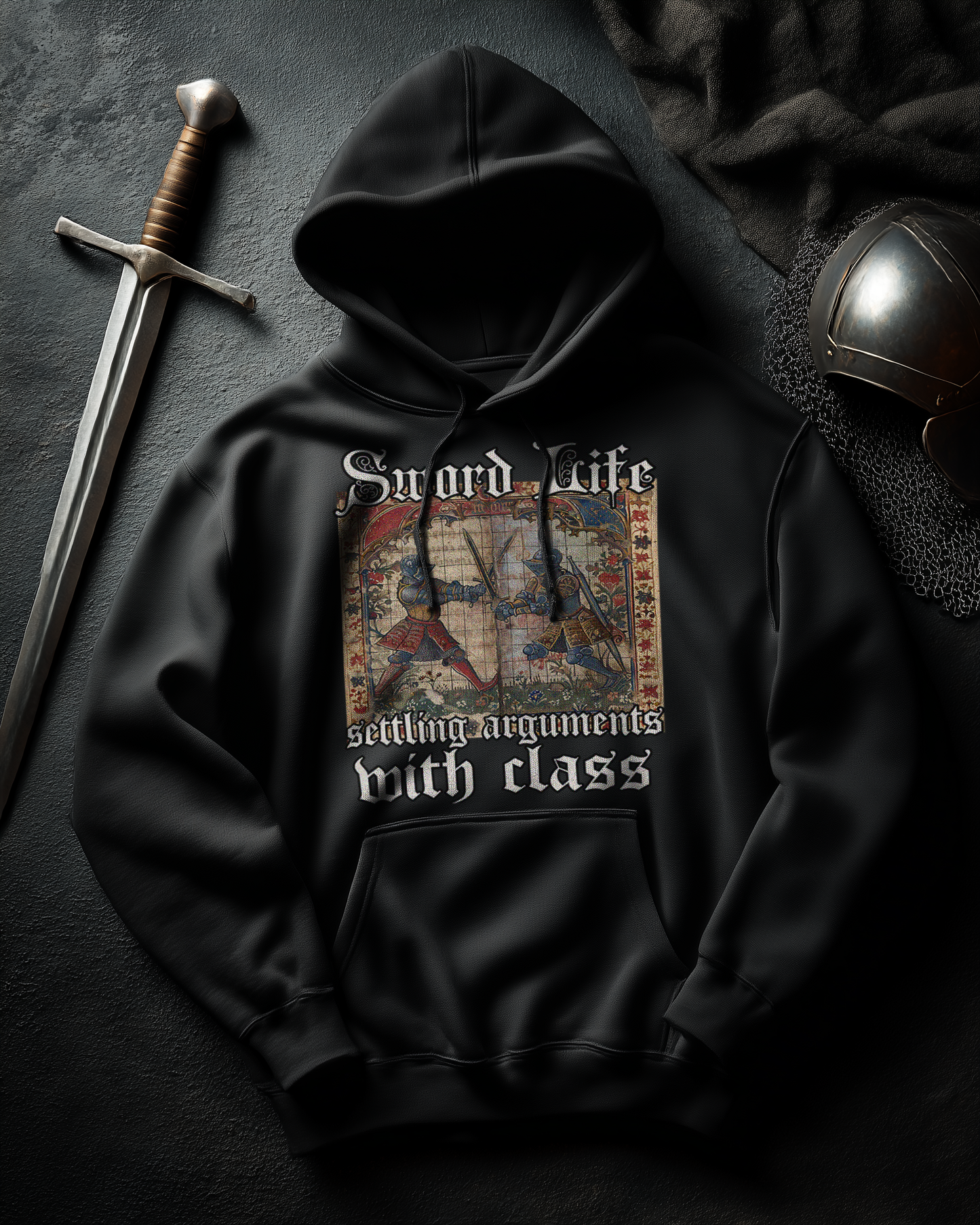 Buhurt Herren Hoodie | Sword Life Stundenbuch |  Bouhourt Männer Hoodie
