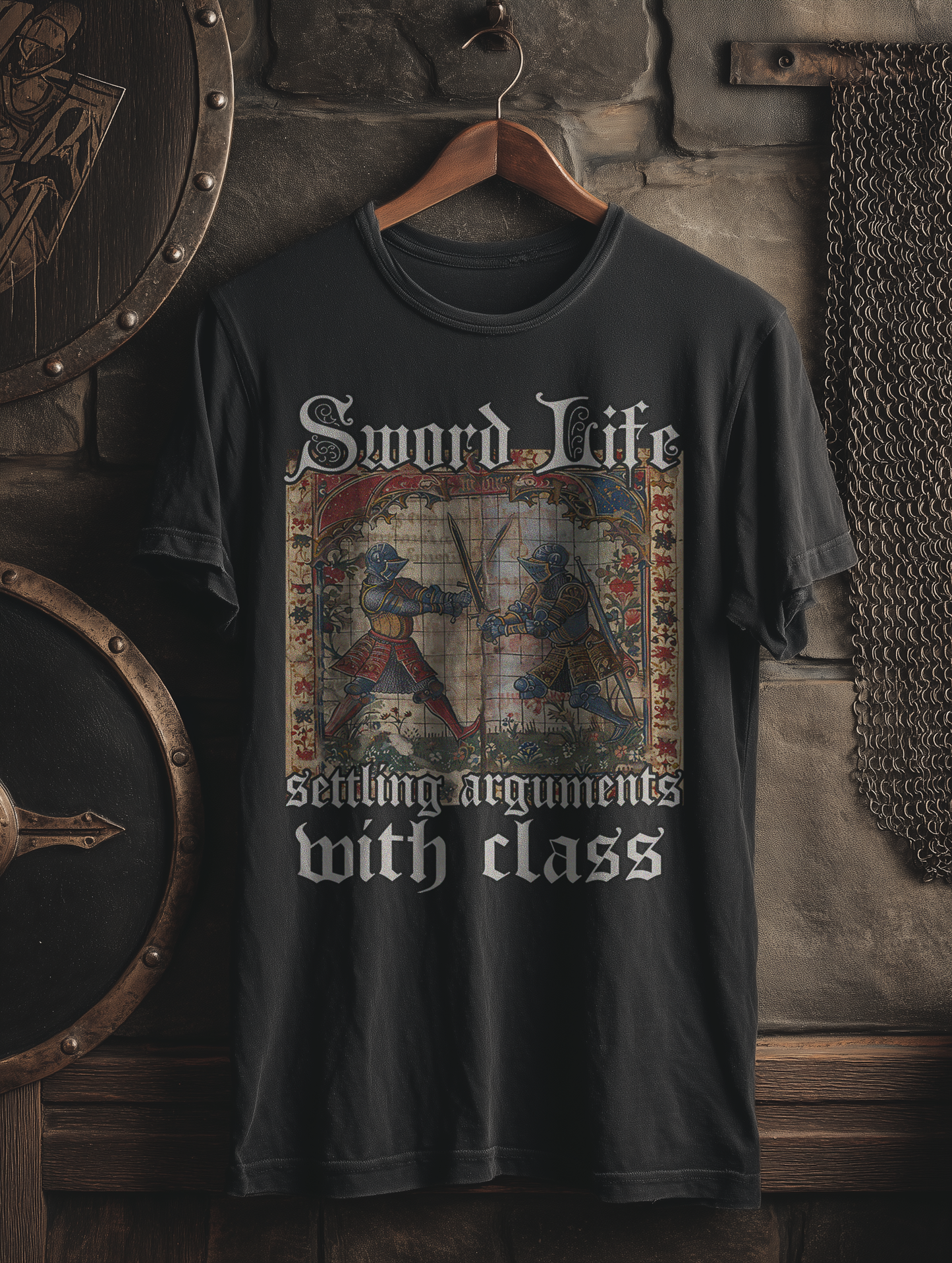 Buhurt Herren Premium T-Shirt | Sword Life Stundenbuch | Bouhourt Herren Shirt