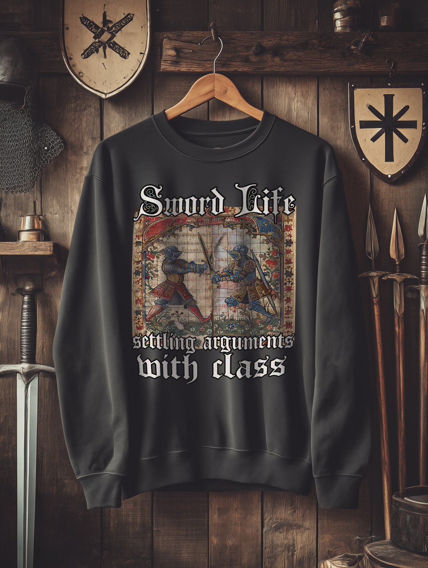 Buhurt Herren Premium Sweatshirt | Sword Life Stundenbuch | Bouhourt Männer Pullover