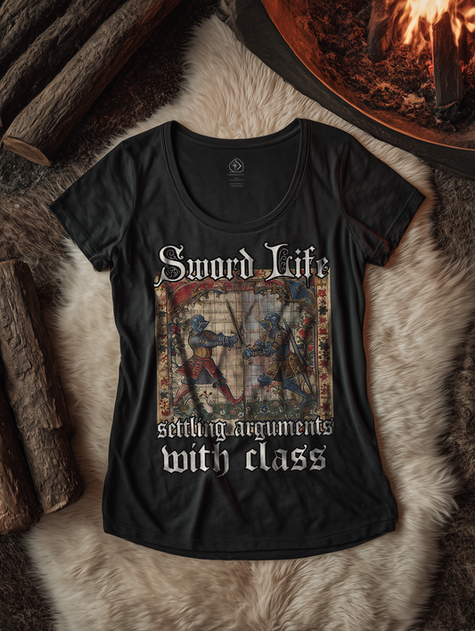Sword Life Damen HEMA Buhurt Shirt -Frauen Bio Lightweight T-Shirt