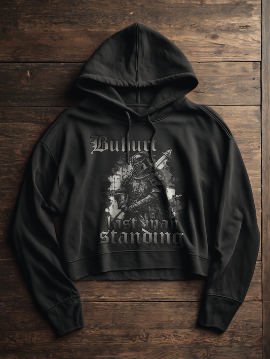 Buhurt – Last Man Standing | Damen Bio Boxcut Hoodie