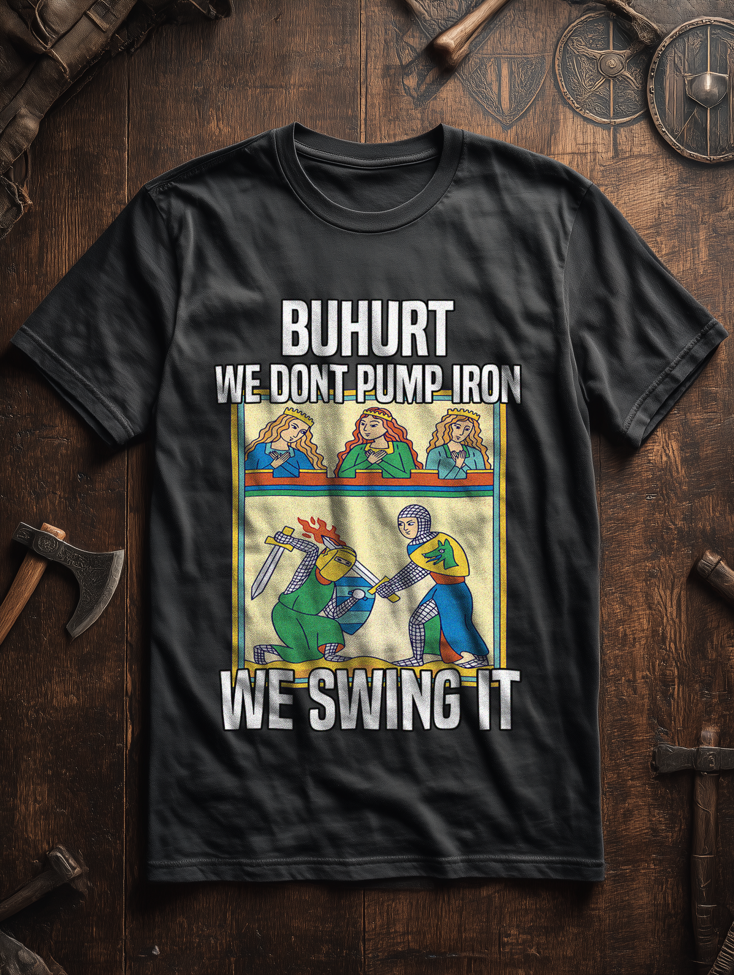Buhurt We Don’t Pump Iron Shirt 240g Oversize Bio Baumwolle Oversized T-Shirt
