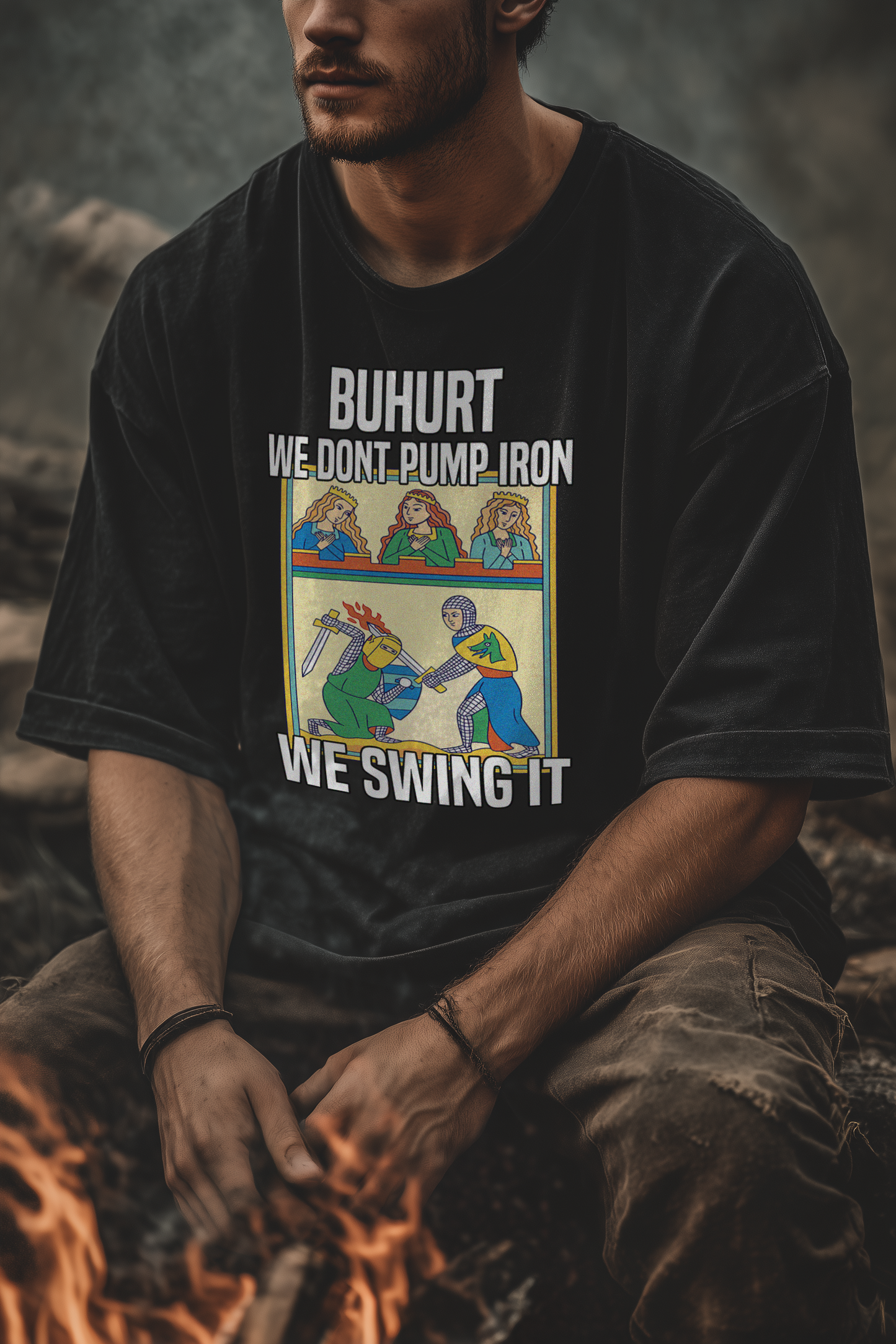 Buhurt We Don’t Pump Iron Shirt 240g Oversize Bio Baumwolle Oversized T-Shirt