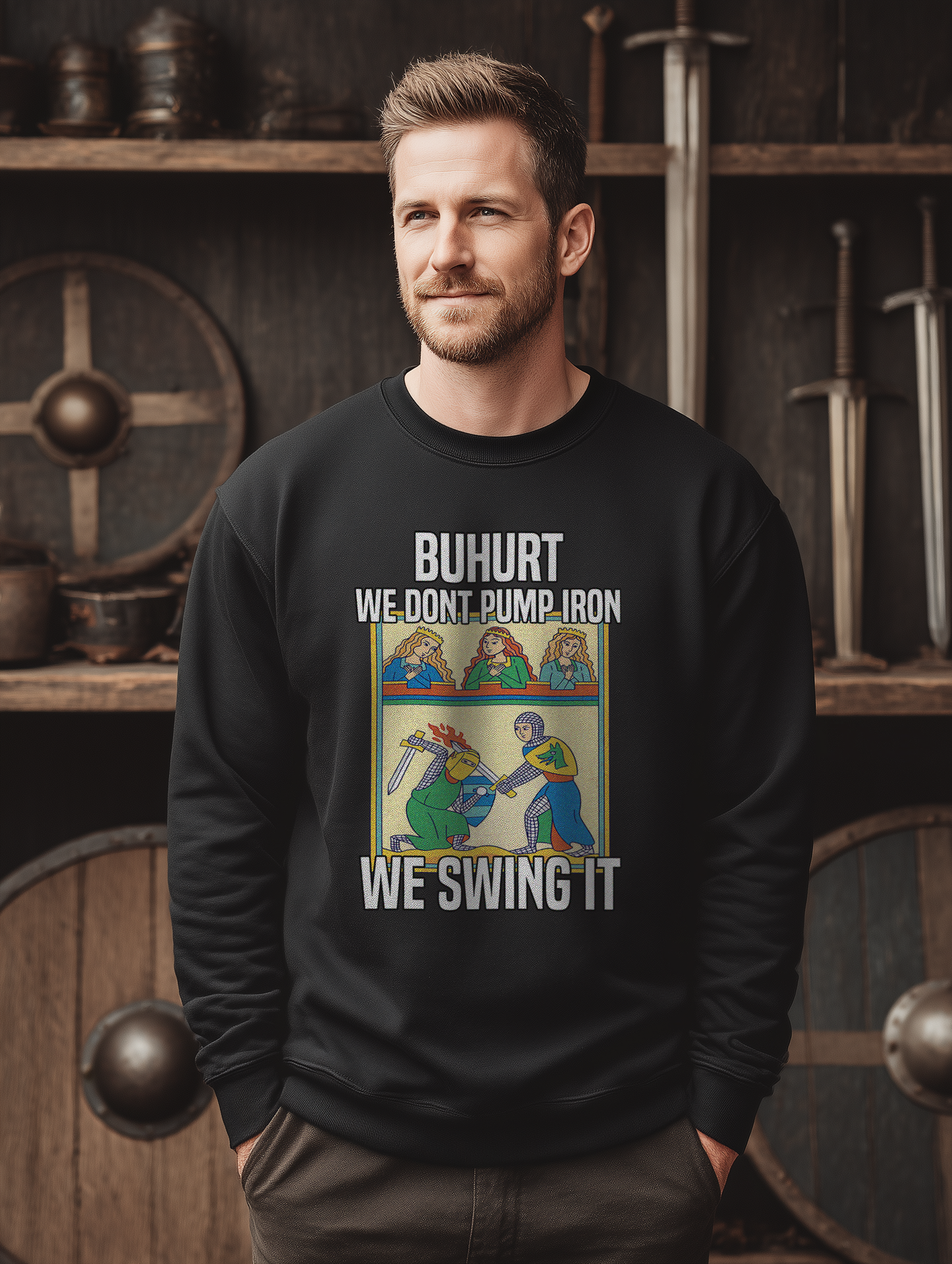 Buhurt Herren Sweatshirt | We Swing It | Bouhourt Männer Pullover