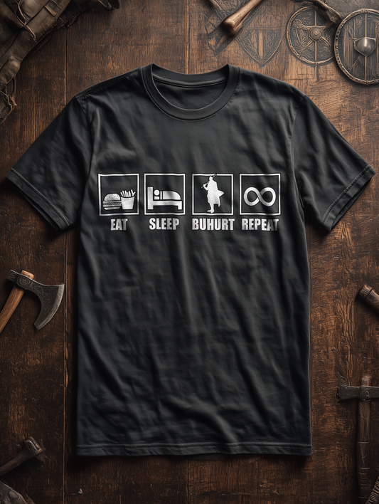Eat Sleep Buhurt Repeat Shirt 240g Oversize Herren Bio T-Shirt