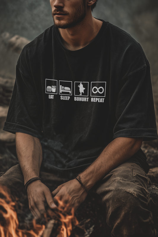 Eat Sleep Buhurt Repeat Shirt 240g Oversize Herren Bio T-Shirt