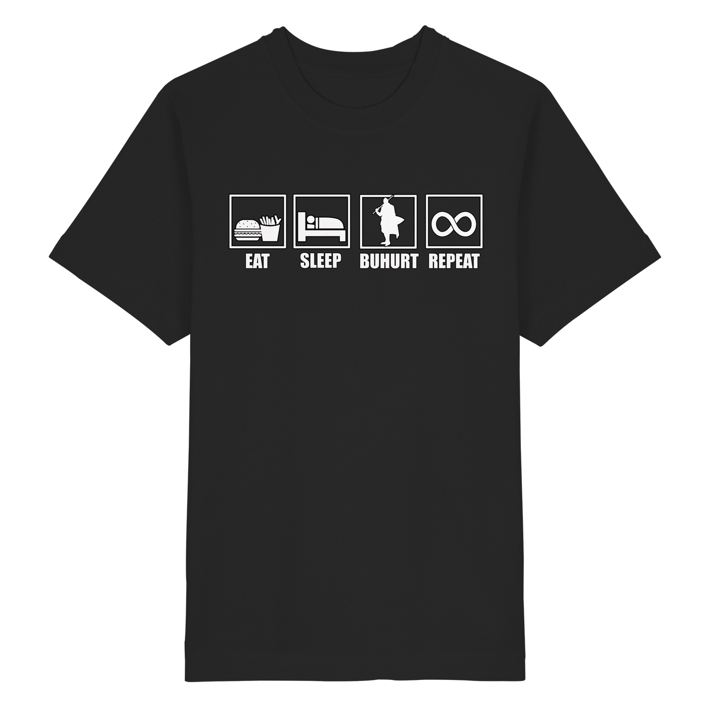 Eat Sleep Buhurt Repeat Shirt 240g Oversize Herren Bio T-Shirt
