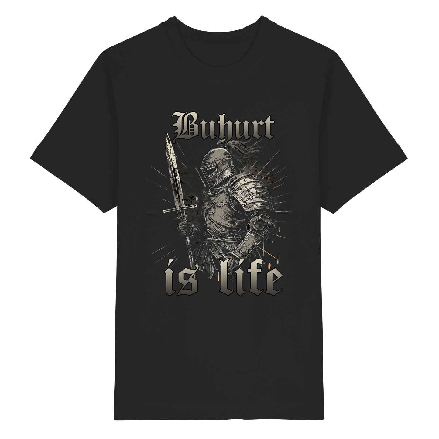 Buhurt is Life Shirt Herren Oversize 240g Bio Baumwolle Oversized Herren T-Shirt