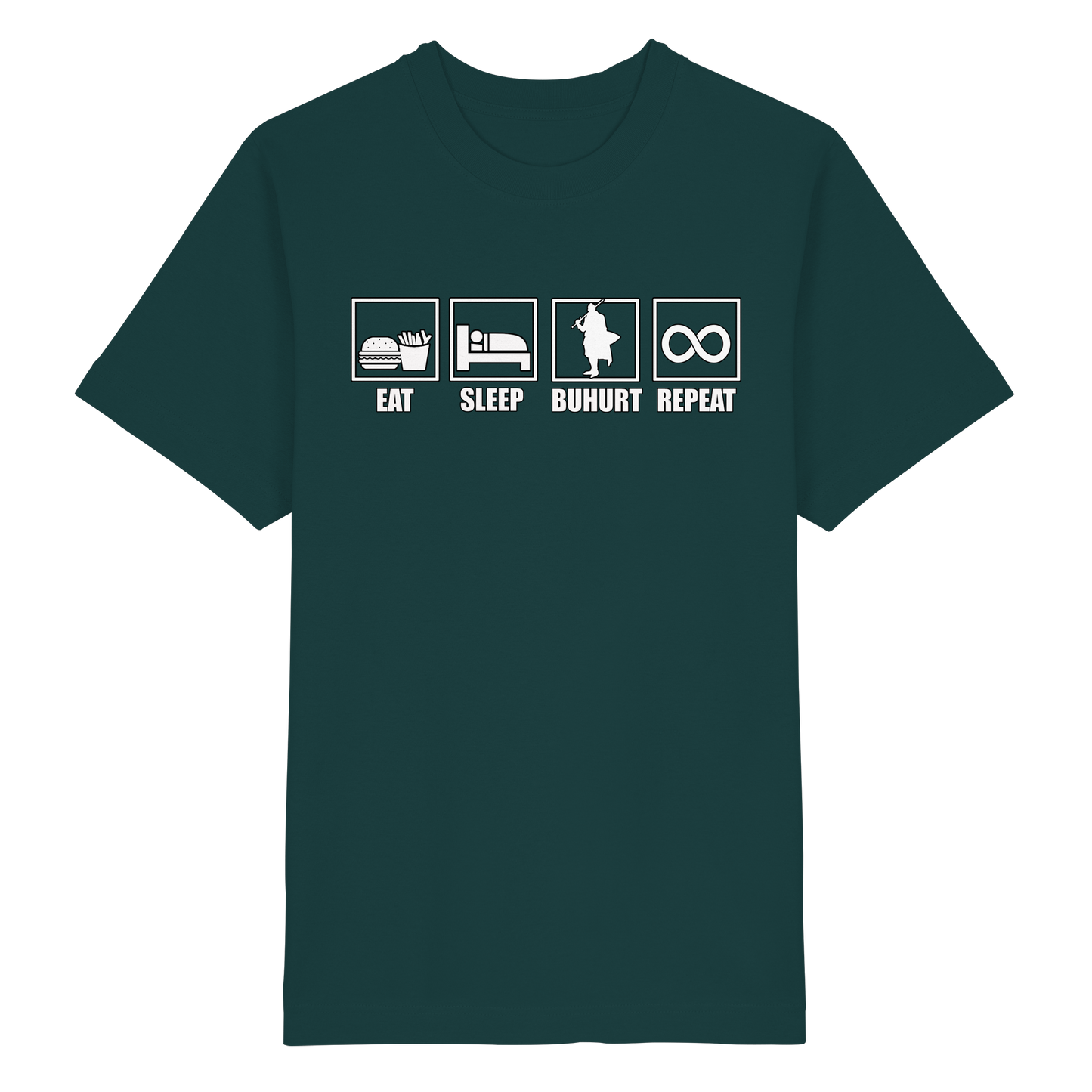 Eat Sleep Buhurt Repeat Shirt 240g Oversize Herren Bio T-Shirt