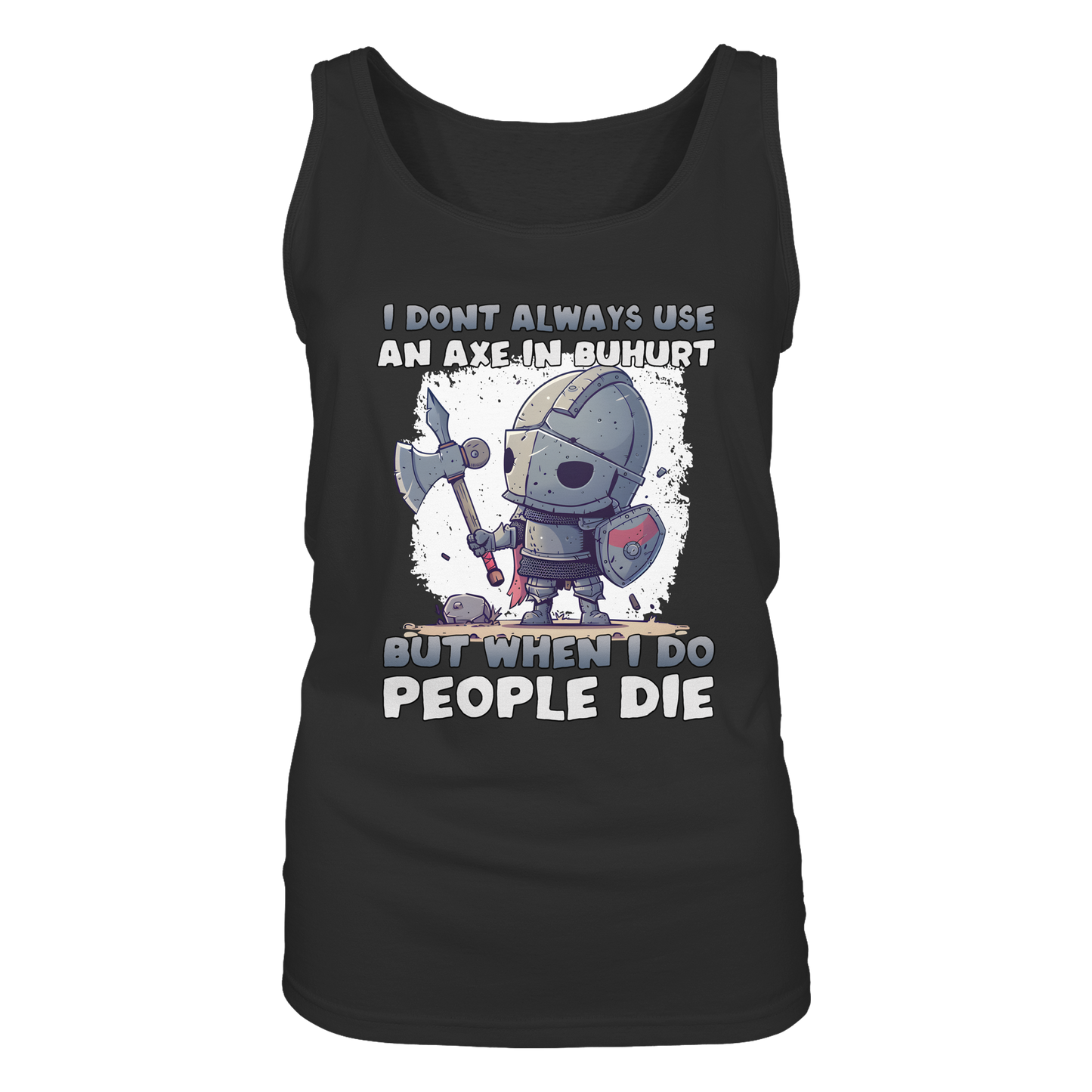 Chibi Buhurt Ritter – Axt im Kopf – Damen Tank Top