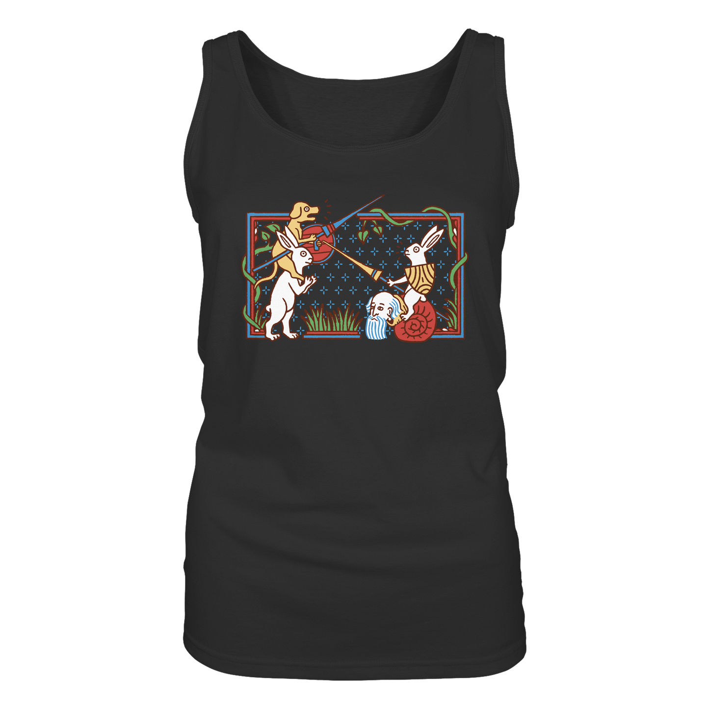 Mittelalter Manuskript Hasenritter Damen Tank Top Frauen Bio Tank Top