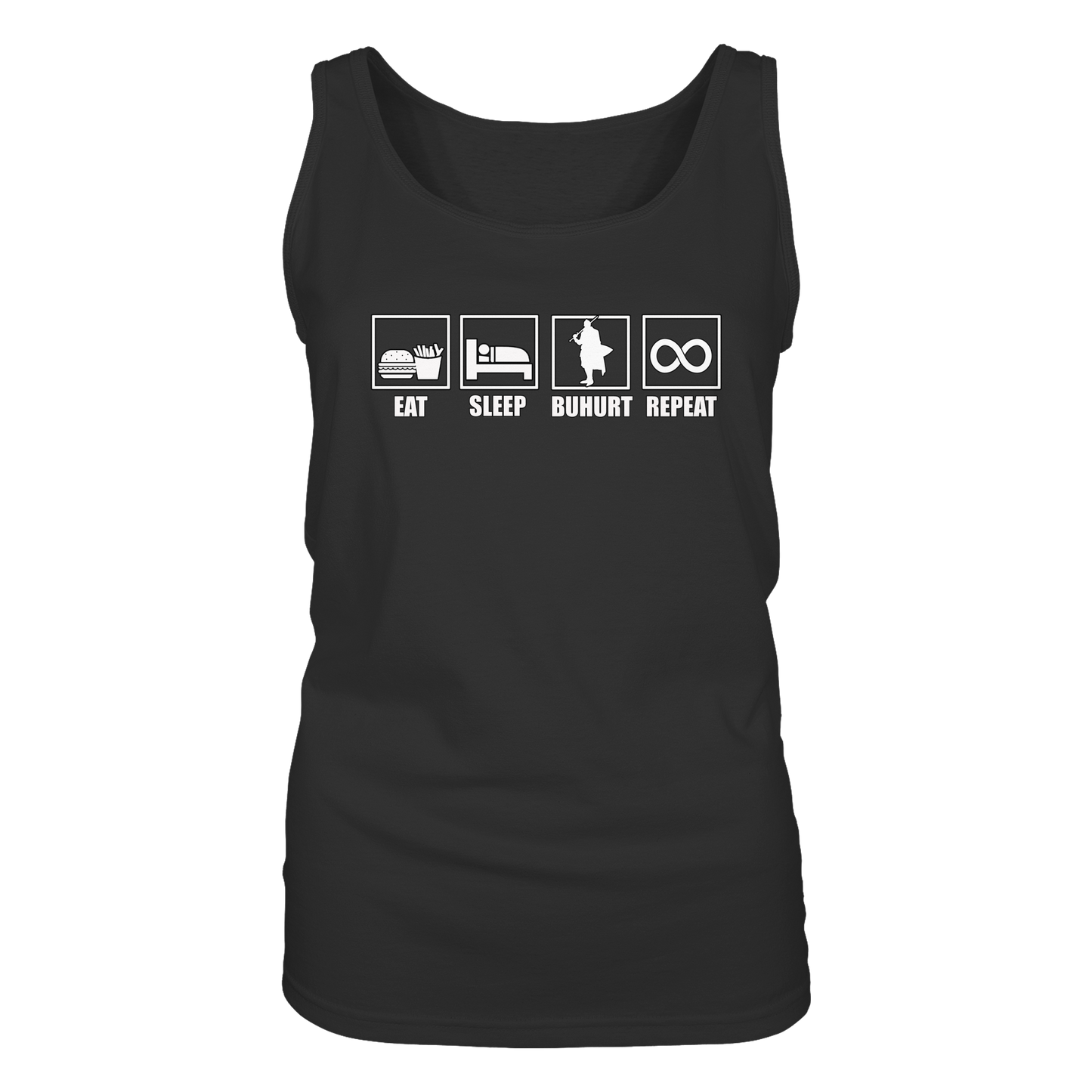 Eat Sleep Buhurt Repeat Damen Tank Top  Frauen Bio Tank-Top