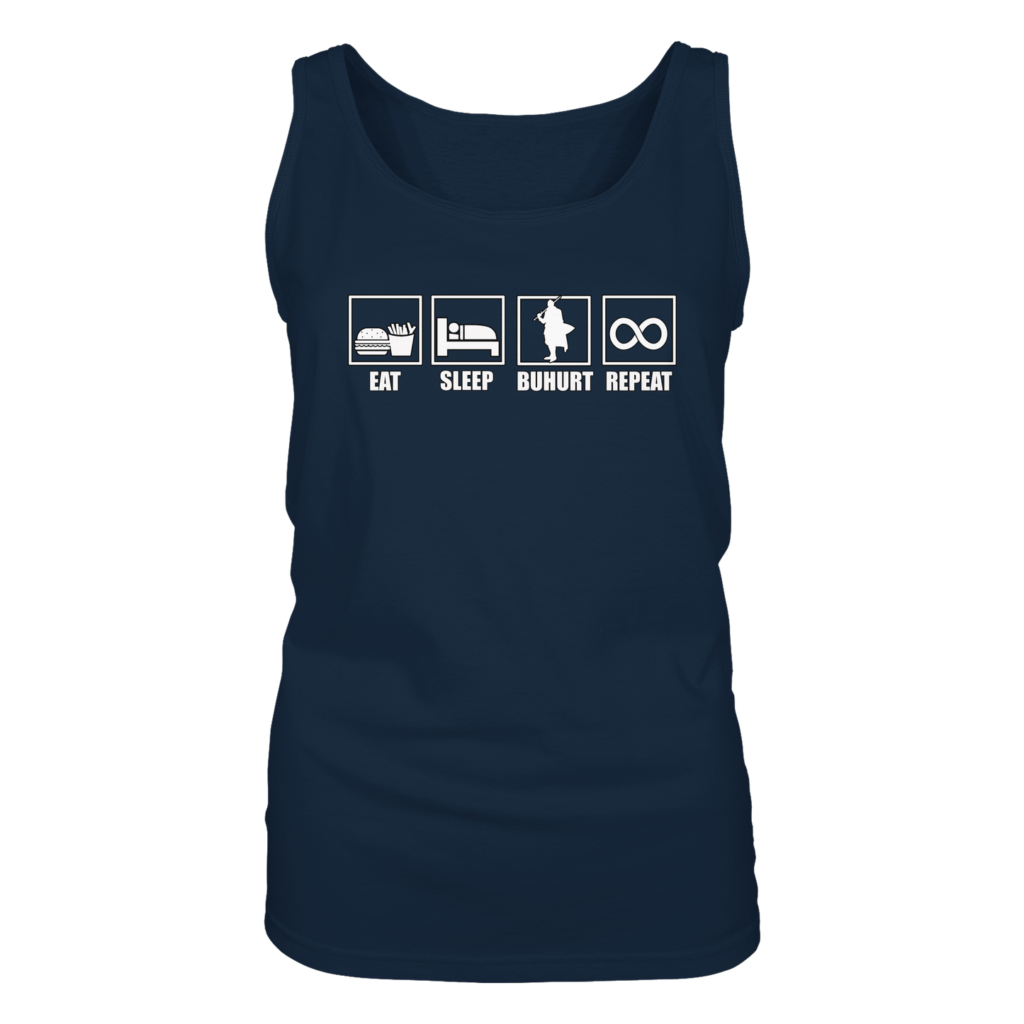 Eat Sleep Buhurt Repeat Damen Tank Top  Frauen Bio Tank-Top