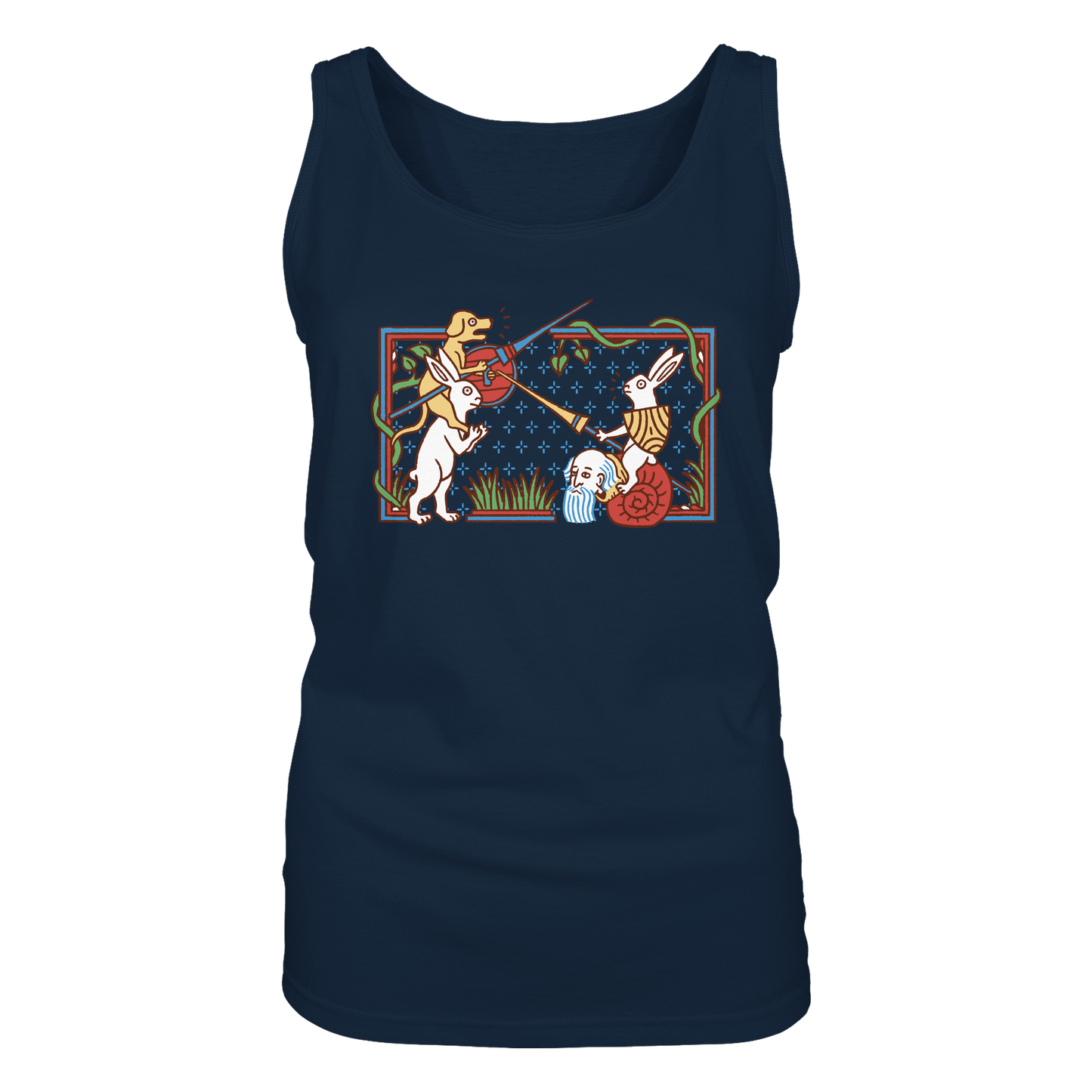 Mittelalter Manuskript Hasenritter Damen Tank Top Frauen Bio Tank Top