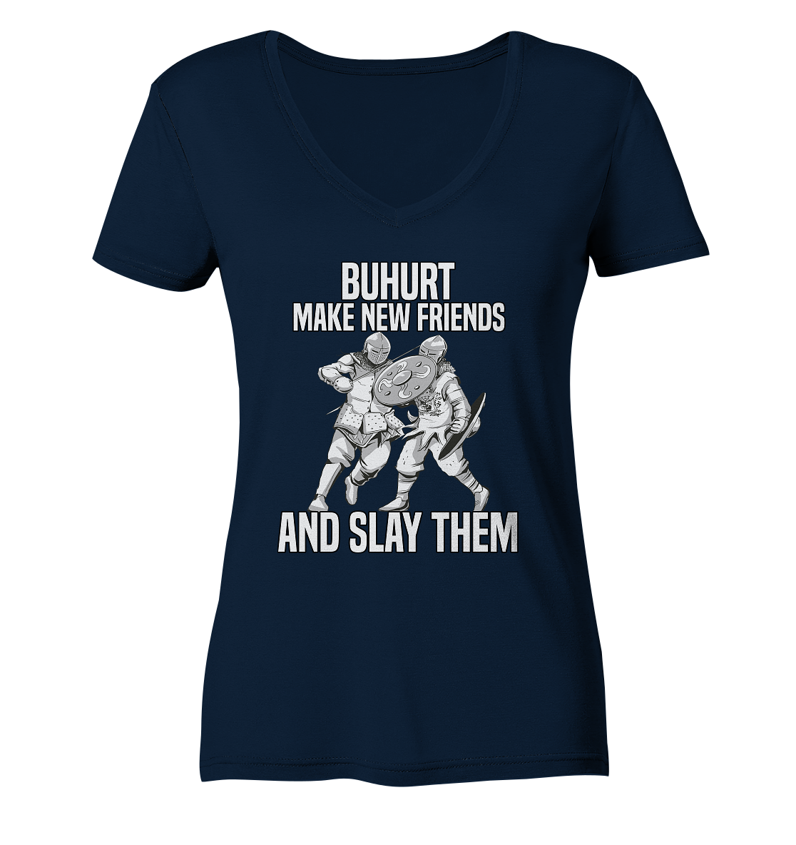 Make New Friends | Damen V-Neck T-Shirt | Bouhourt Frauen V-Neck Shirt