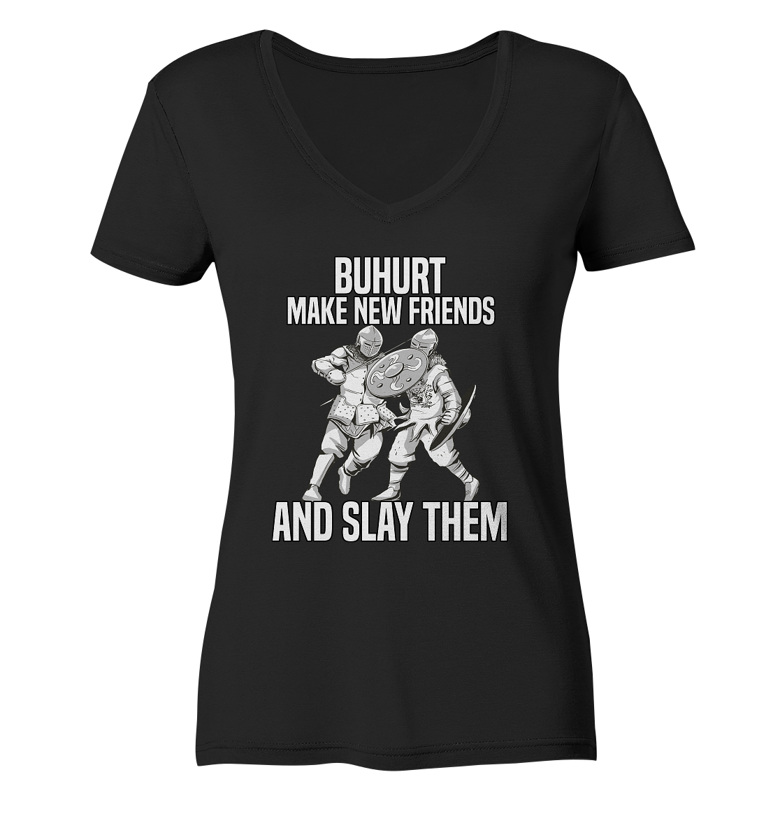 Make New Friends | Damen V-Neck T-Shirt | Bouhourt Frauen V-Neck Shirt