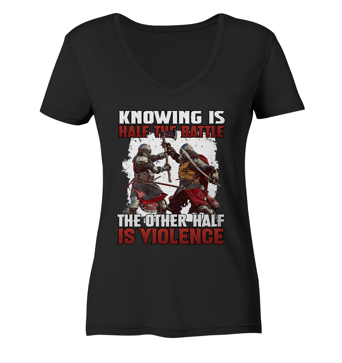Knowing is half the battle | Damen Bio V-Neck T-Shirt