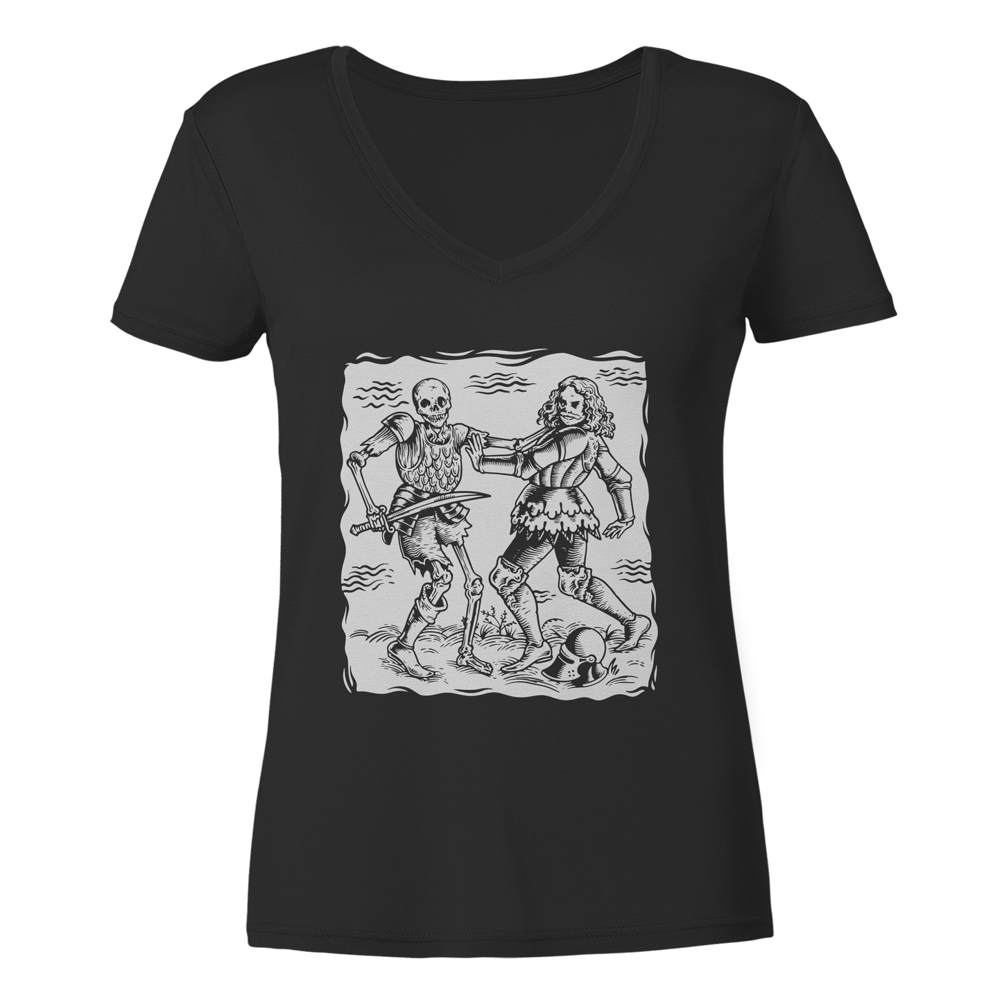 Skelett Dude | Damen Bio V-Neck Shirt