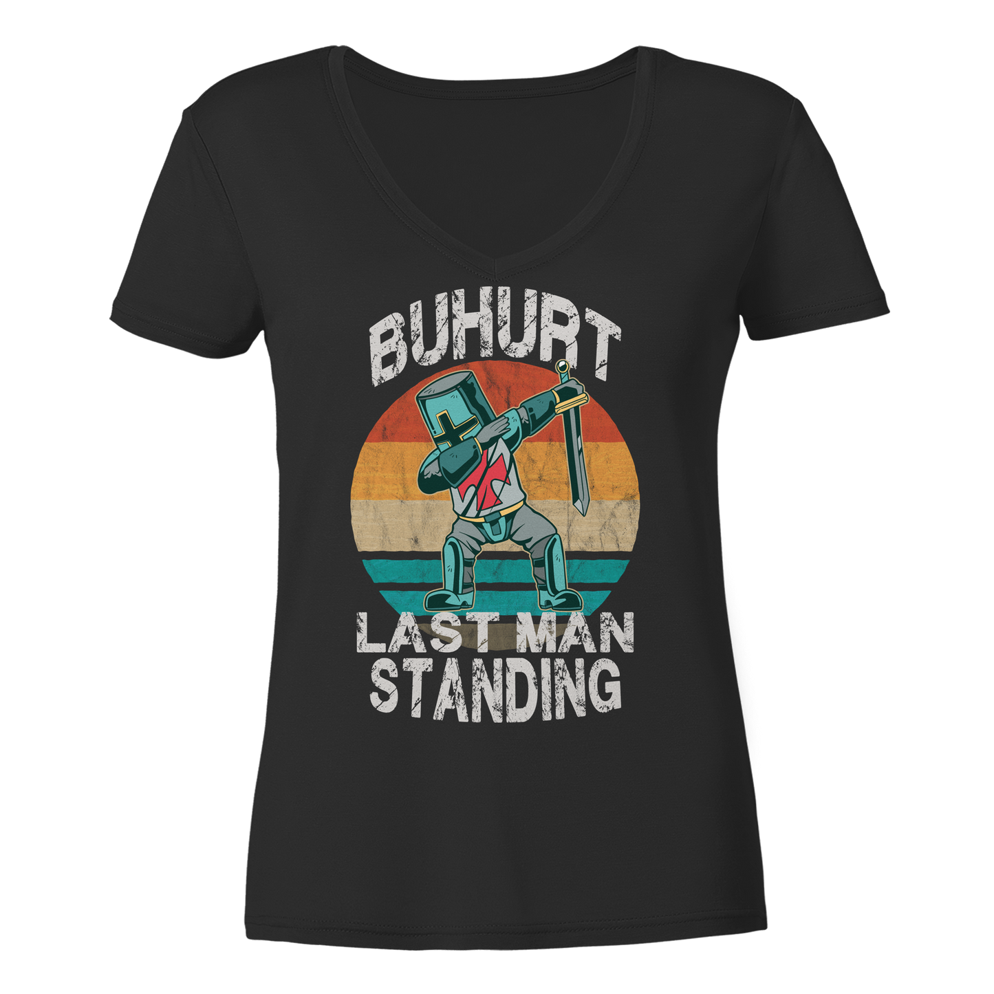 Dabbing Knight | Damen Bio V-Neck Shirt