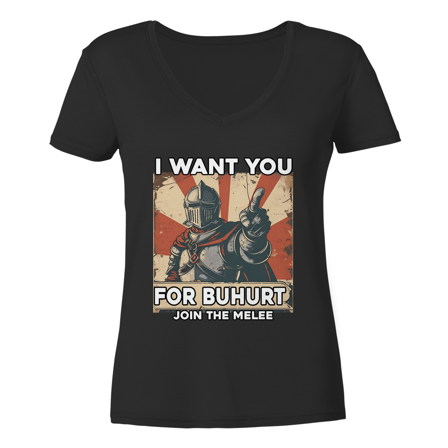 I want you for Buhurt – Join the melee | Damen Bio V-Neck T-Shirt