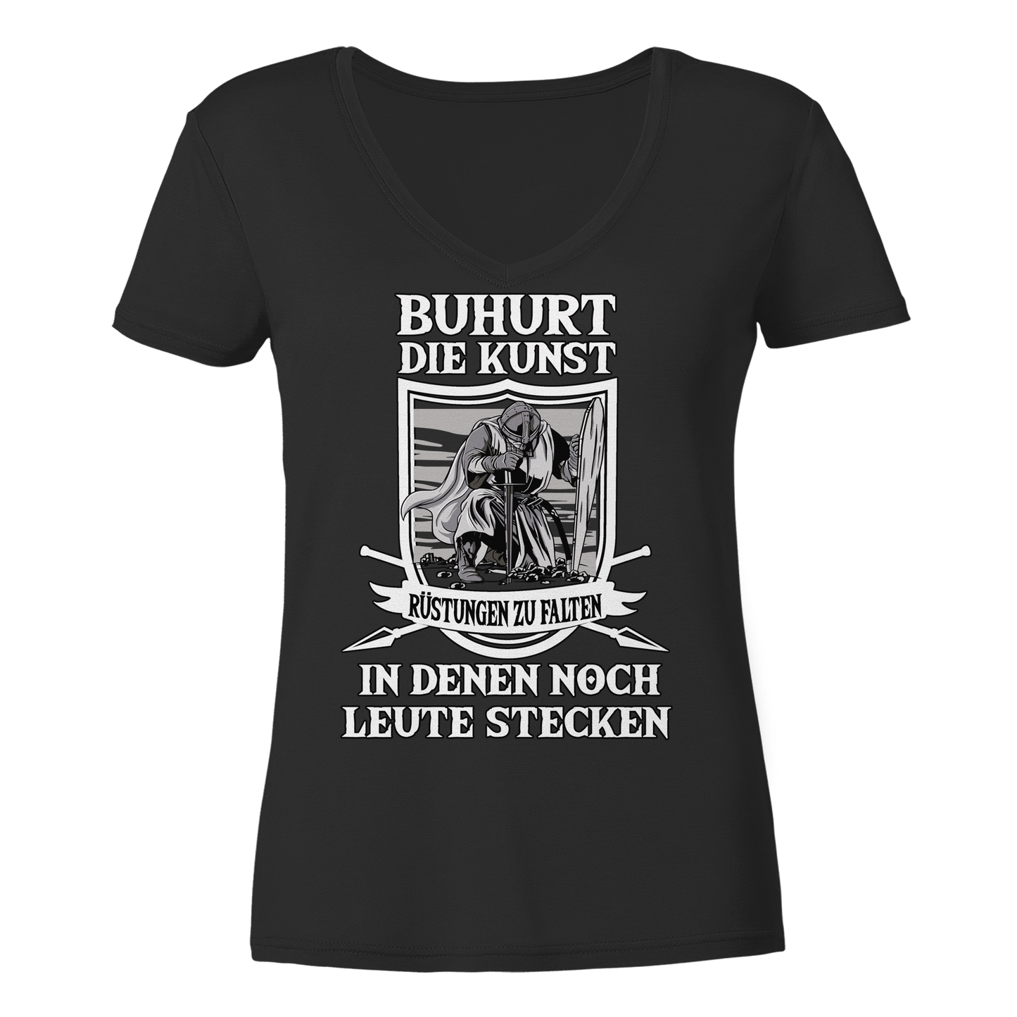 Rüstungen falten | Damen Bio V-Neck Shirt