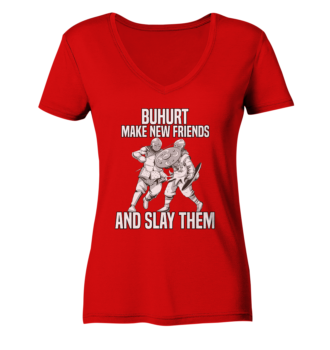 Make New Friends | Damen V-Neck T-Shirt | Bouhourt Frauen V-Neck Shirt