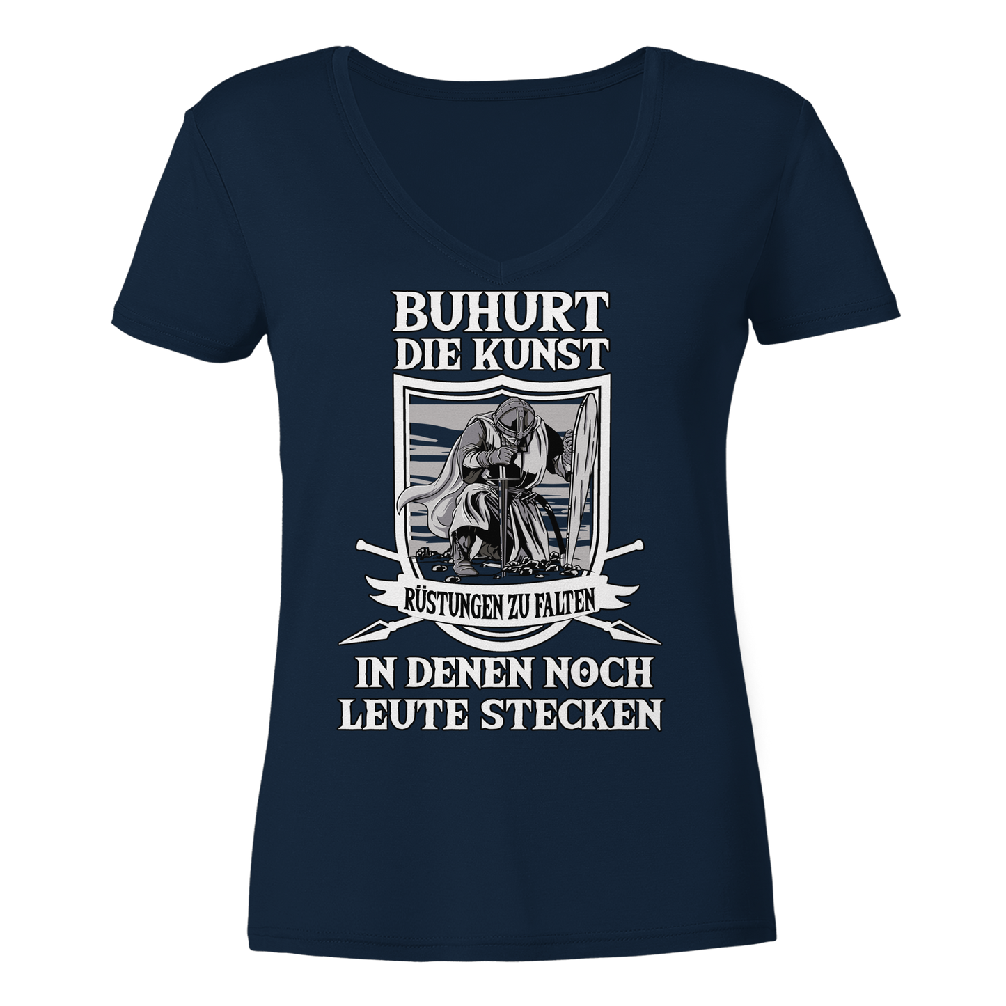 Rüstungen falten | Damen Bio V-Neck Shirt