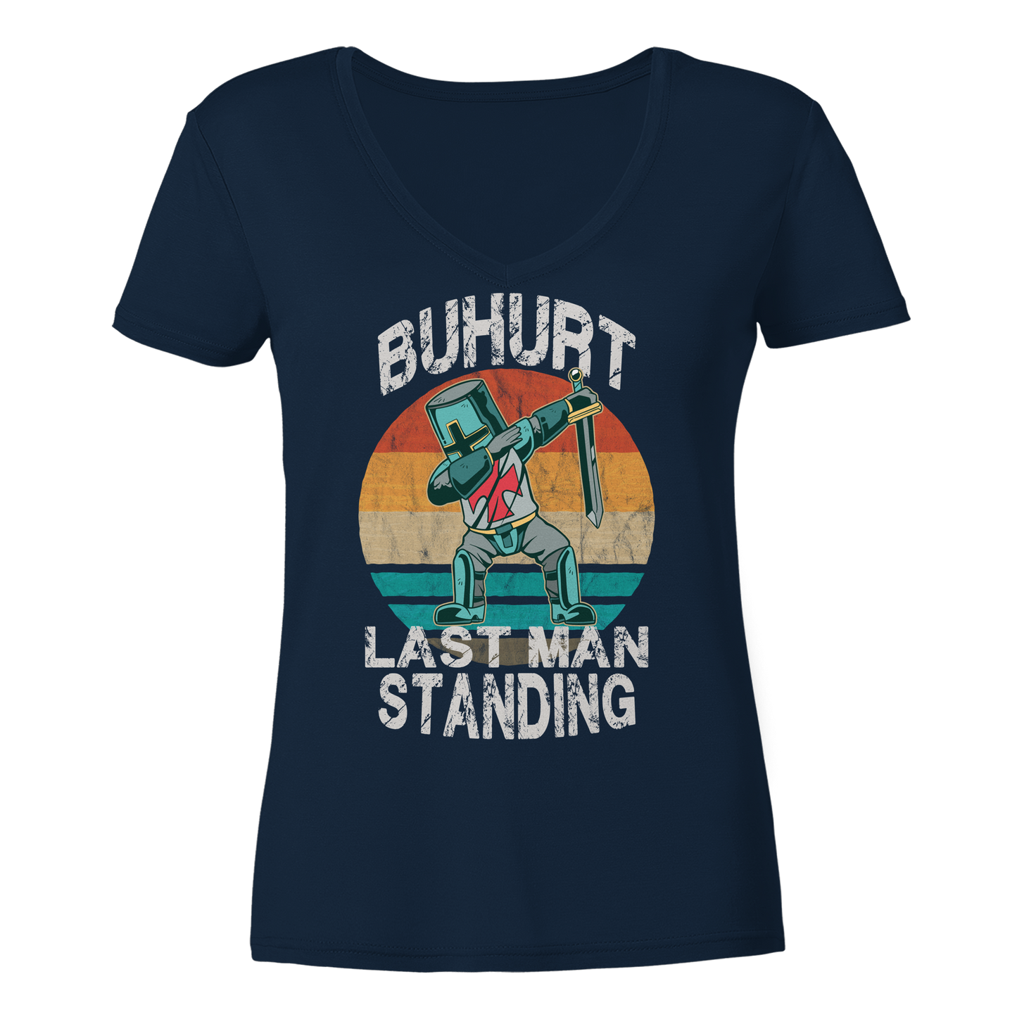 Dabbing Knight | Damen Bio V-Neck Shirt
