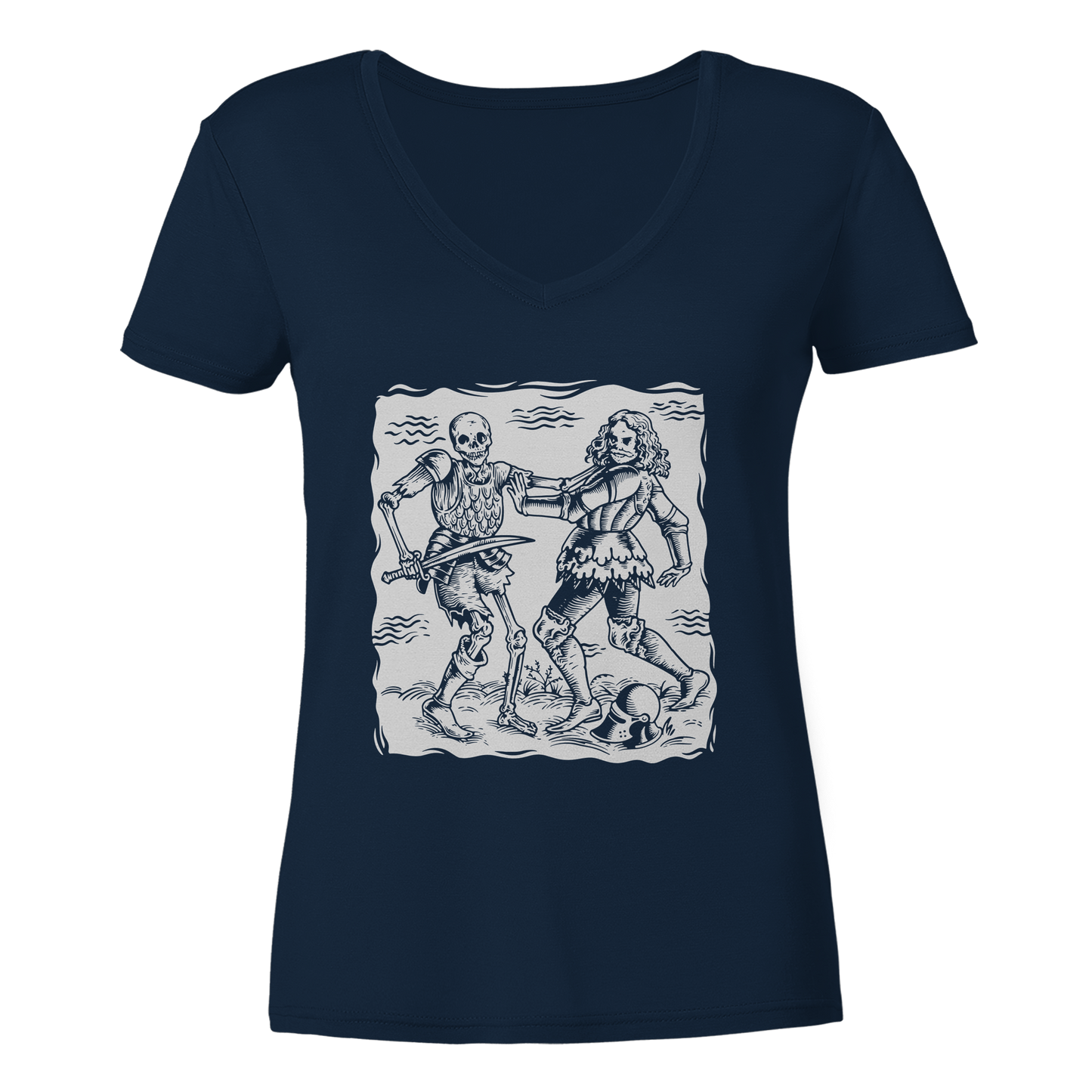 Skelett Dude | Damen Bio V-Neck Shirt