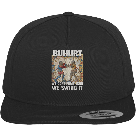 Buhurt Stundenbuch | We Don’t Pump Iron – We Swing It | Premium Snapback Cap